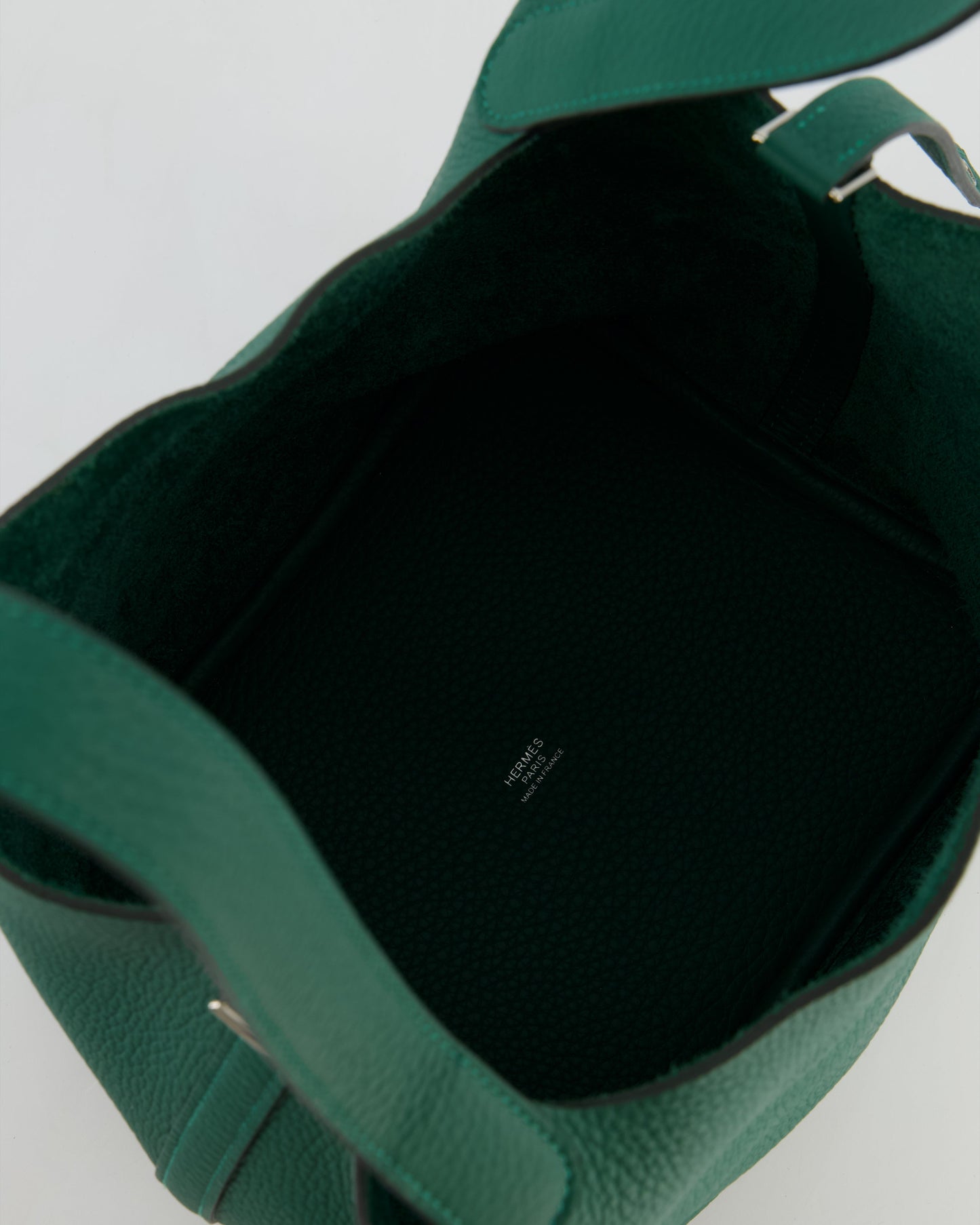 Hermes Picotin Lock 22 Bag in Vert Moyen Clemence Leather with Palladium Hardware