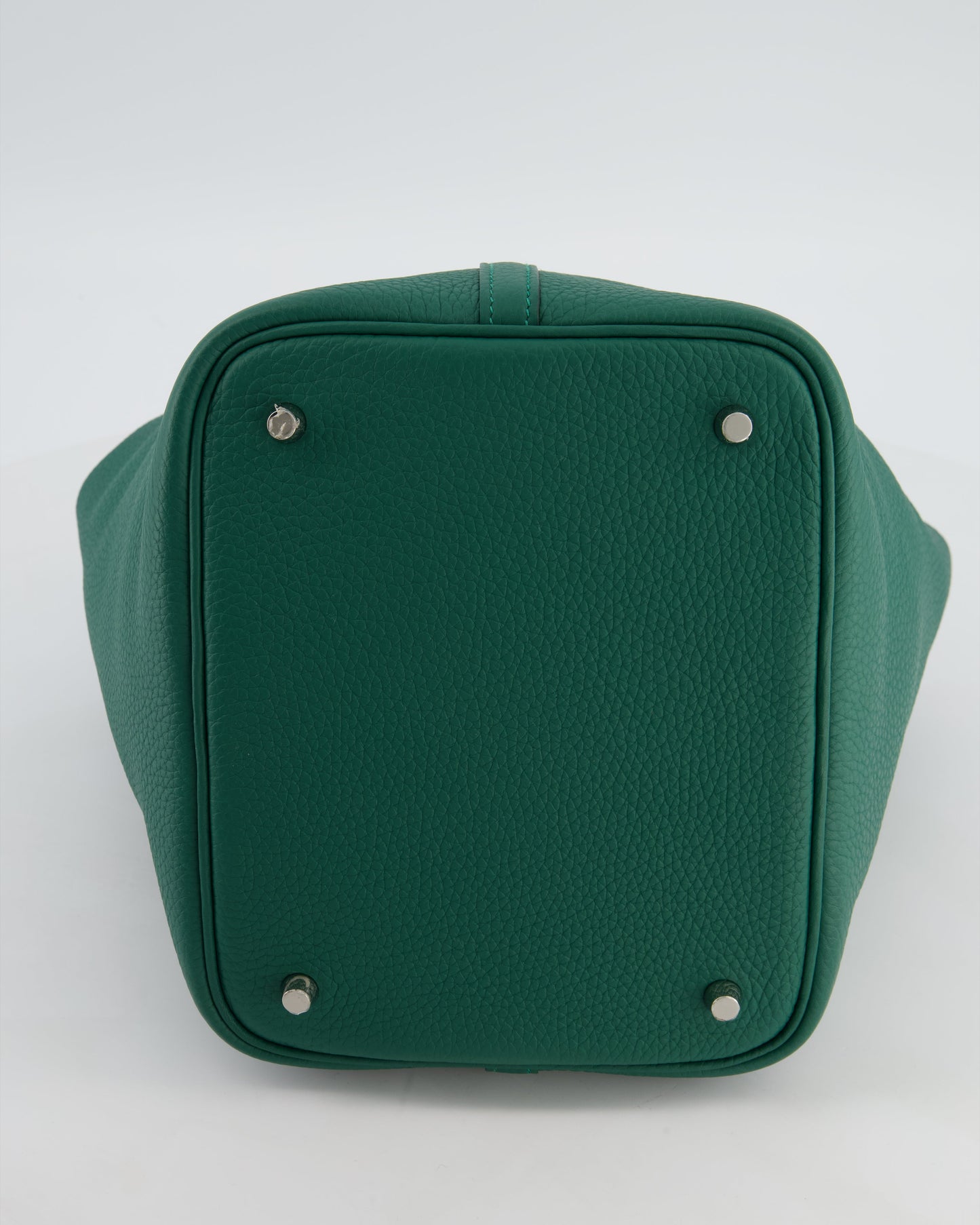 Hermes Picotin Lock 22 Bag in Vert Moyen Clemence Leather with Palladium Hardware