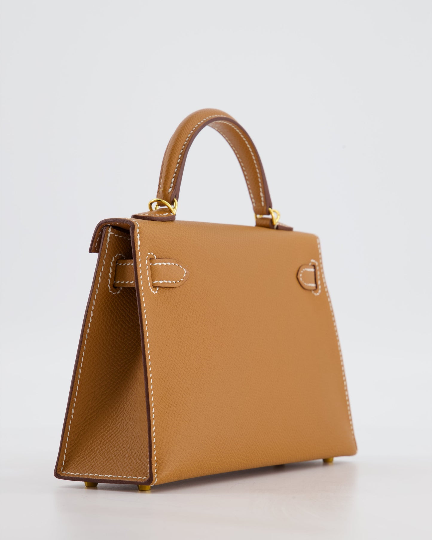 Hermes Mini Kelly II 20 Bag in Gold Epsom Leather with Gold Hardware