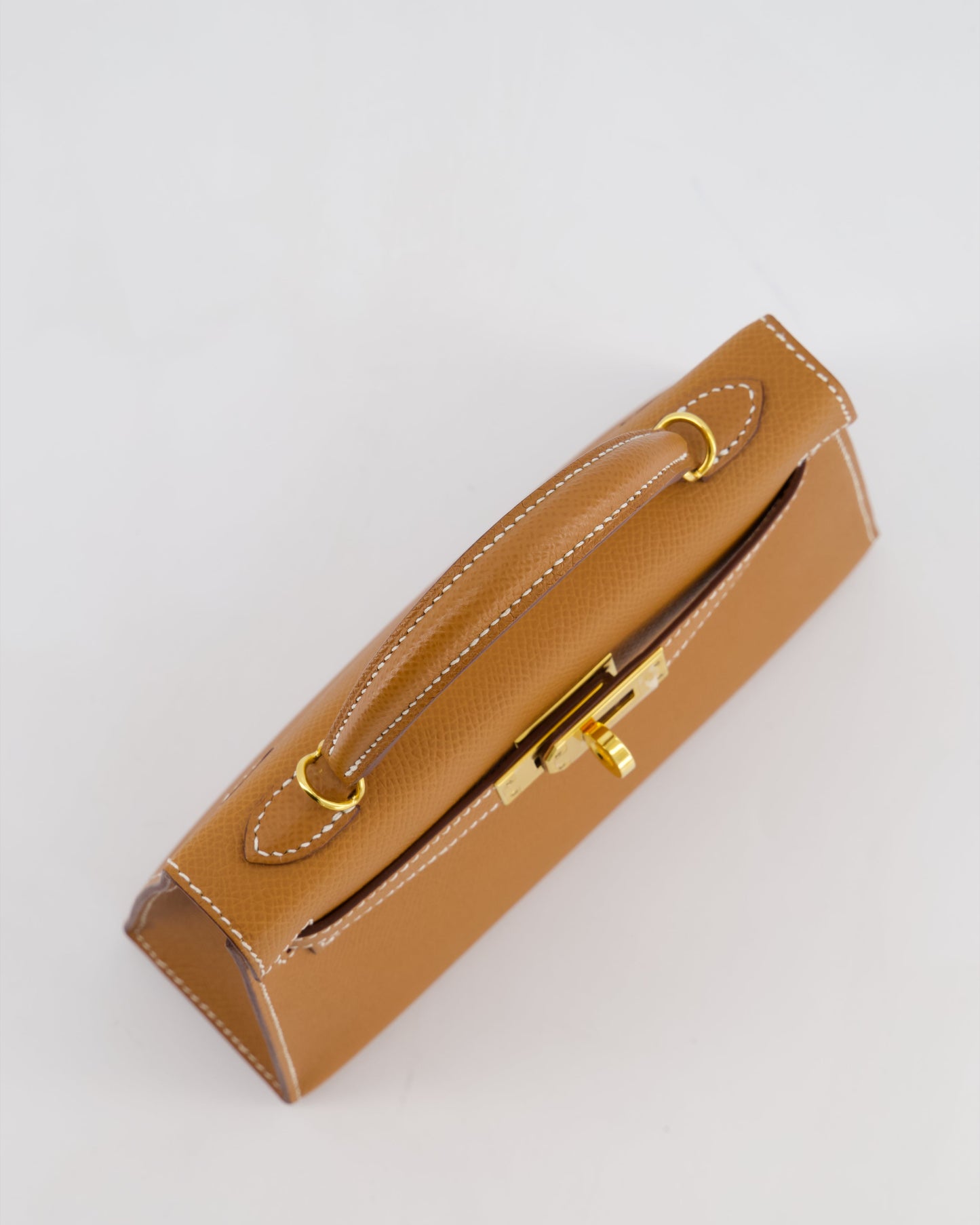 Hermes Mini Kelly II 20 Bag in Gold Epsom Leather with Gold Hardware