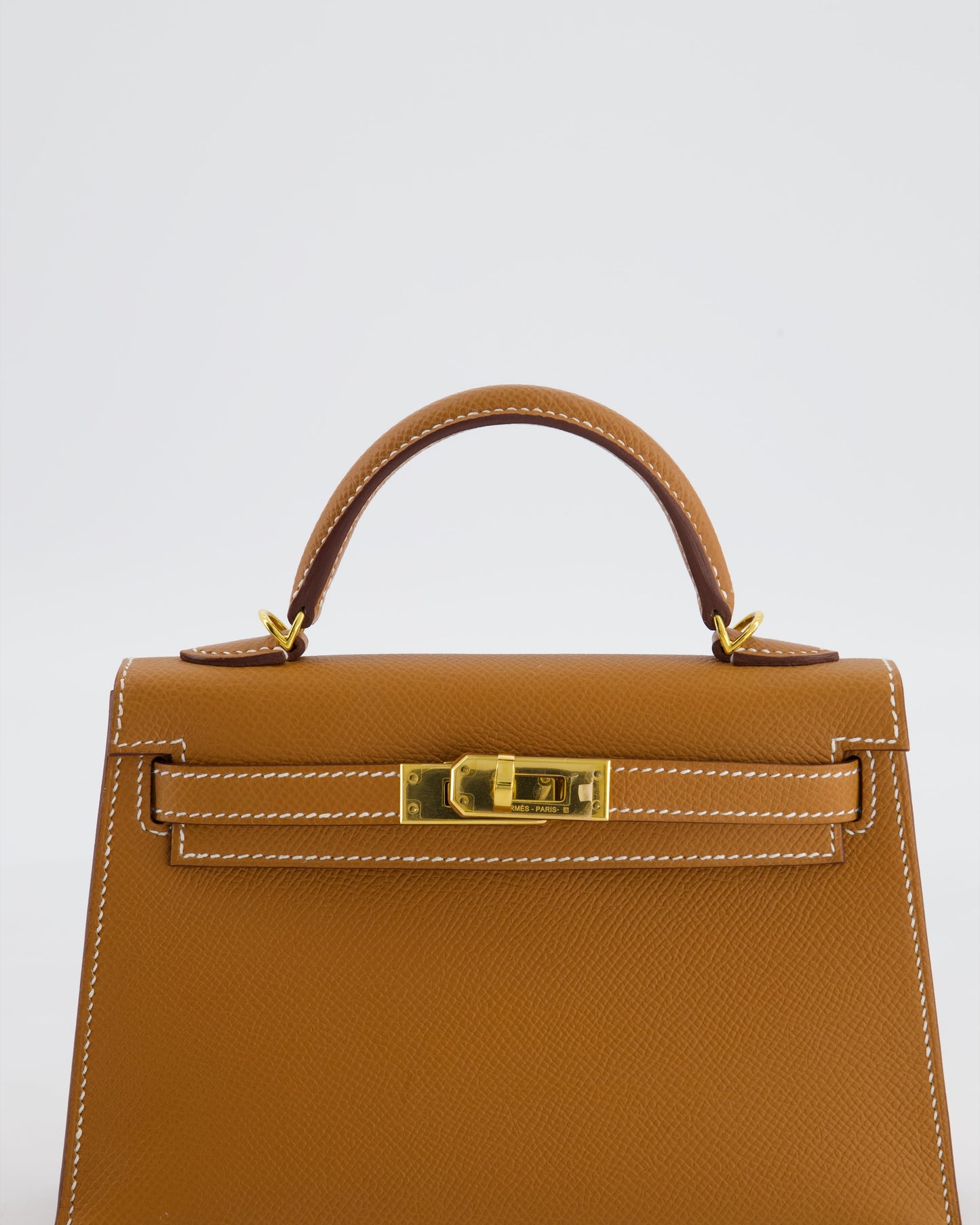 Hermes Mini Kelly II 20 Bag in Gold Epsom Leather with Gold Hardware