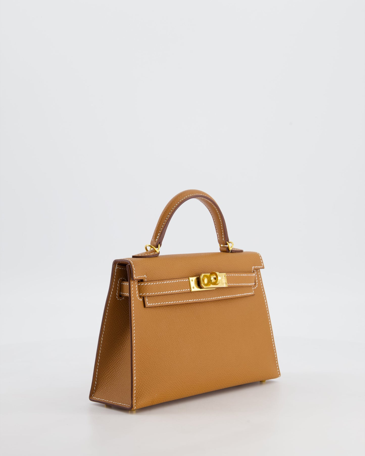 Hermes Mini Kelly II 20 Bag in Gold Epsom Leather with Gold Hardware