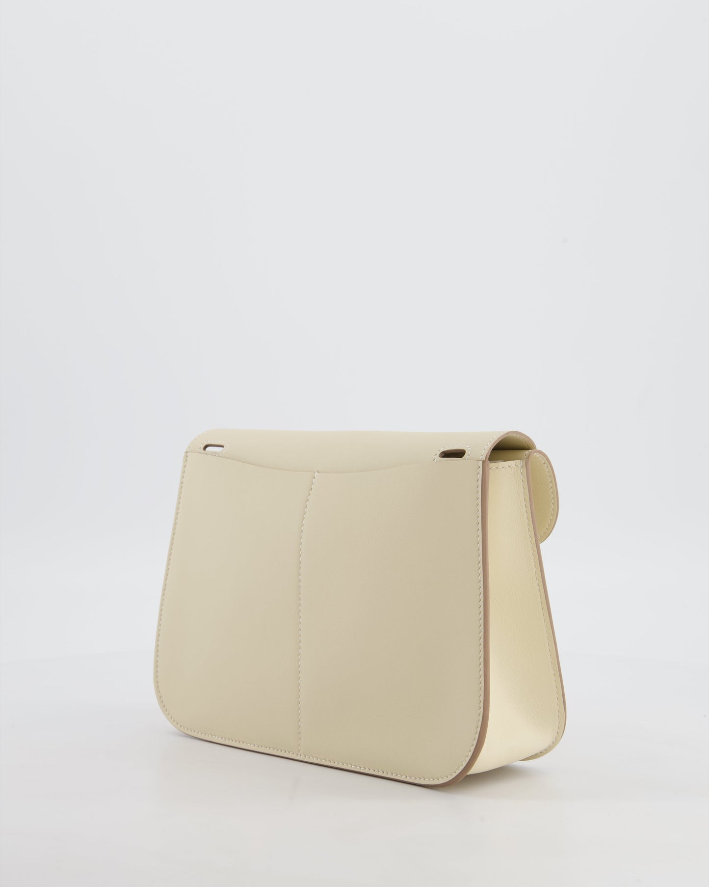 *NEW SIZE* Hermes Mini Halzan Bag in Craie Swift Leather with Gold Hardware