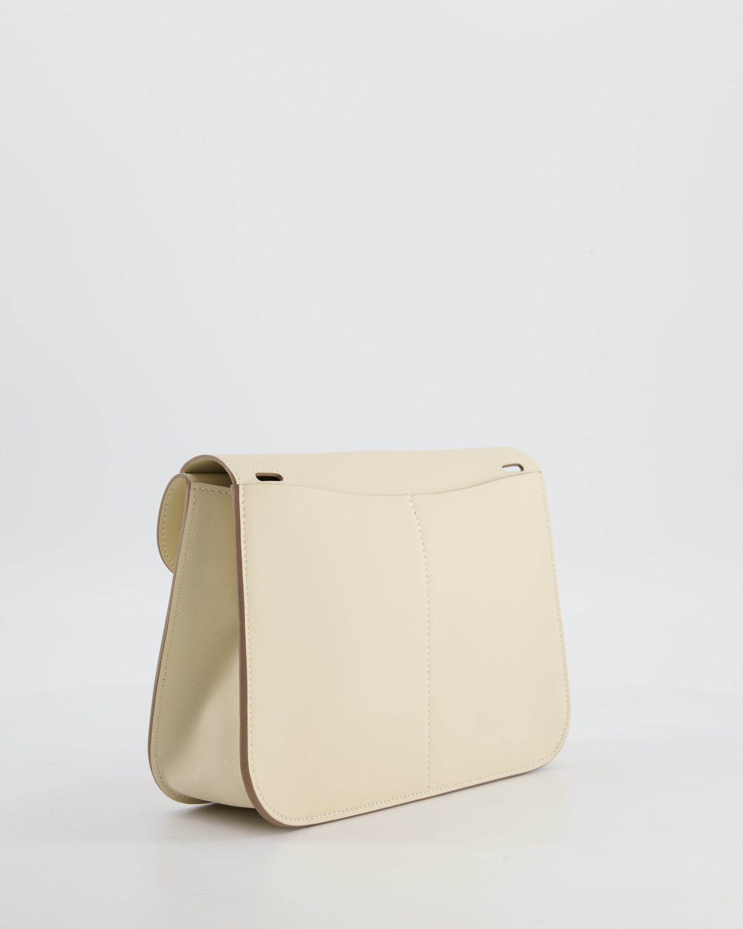 *NEW SIZE* Hermes Mini Halzan Bag in Craie Swift Leather with Gold Hardware