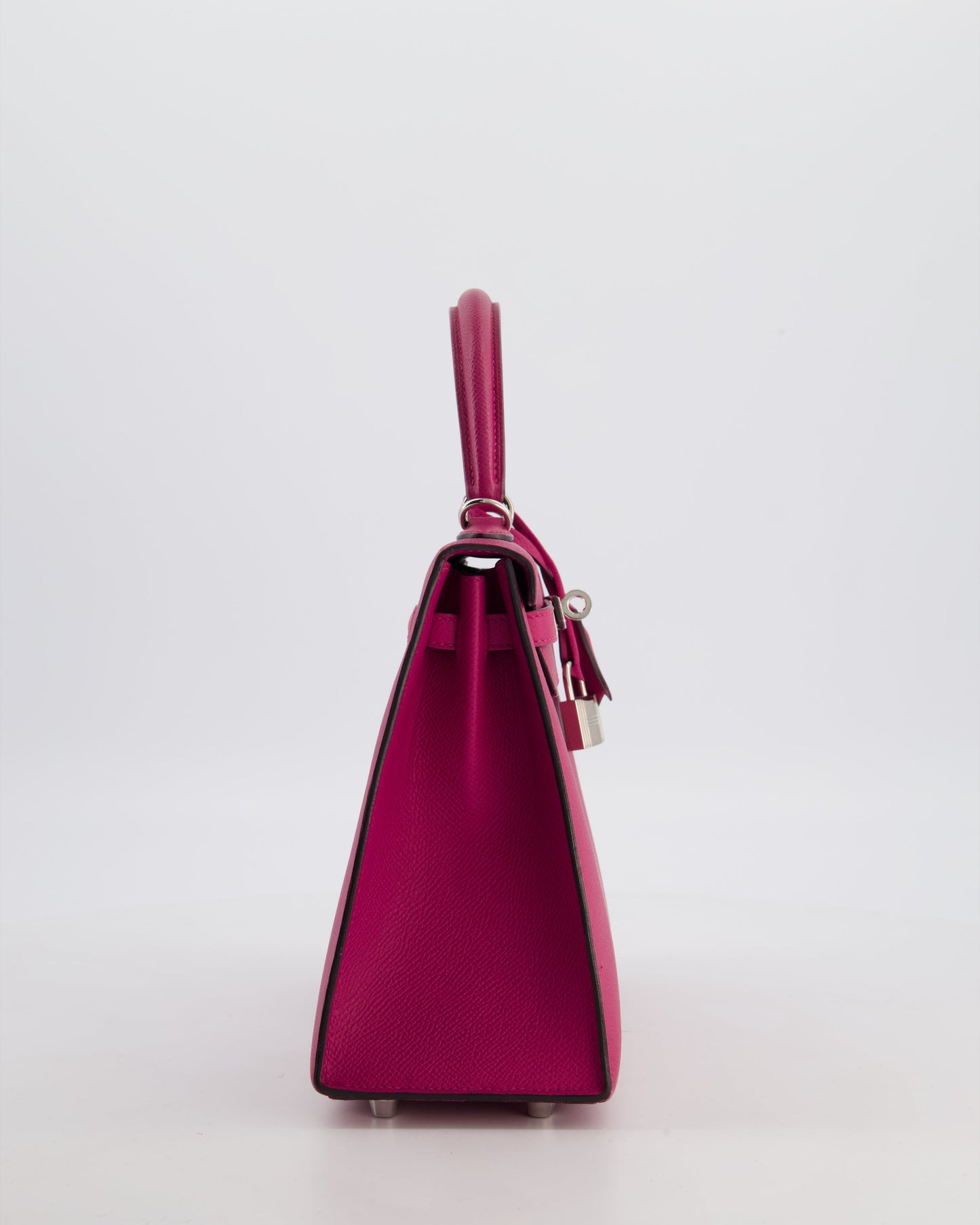 Hermes Kelly 25 Sellier Bag in Rose Pourpre Epsom Leather with Palladium Hardware
