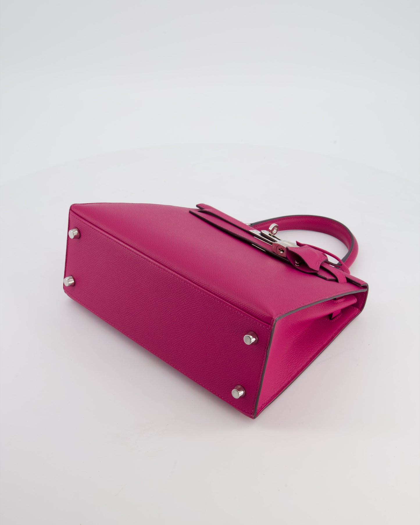 Hermes Kelly 25 Sellier Bag in Rose Pourpre Epsom Leather with Palladium Hardware