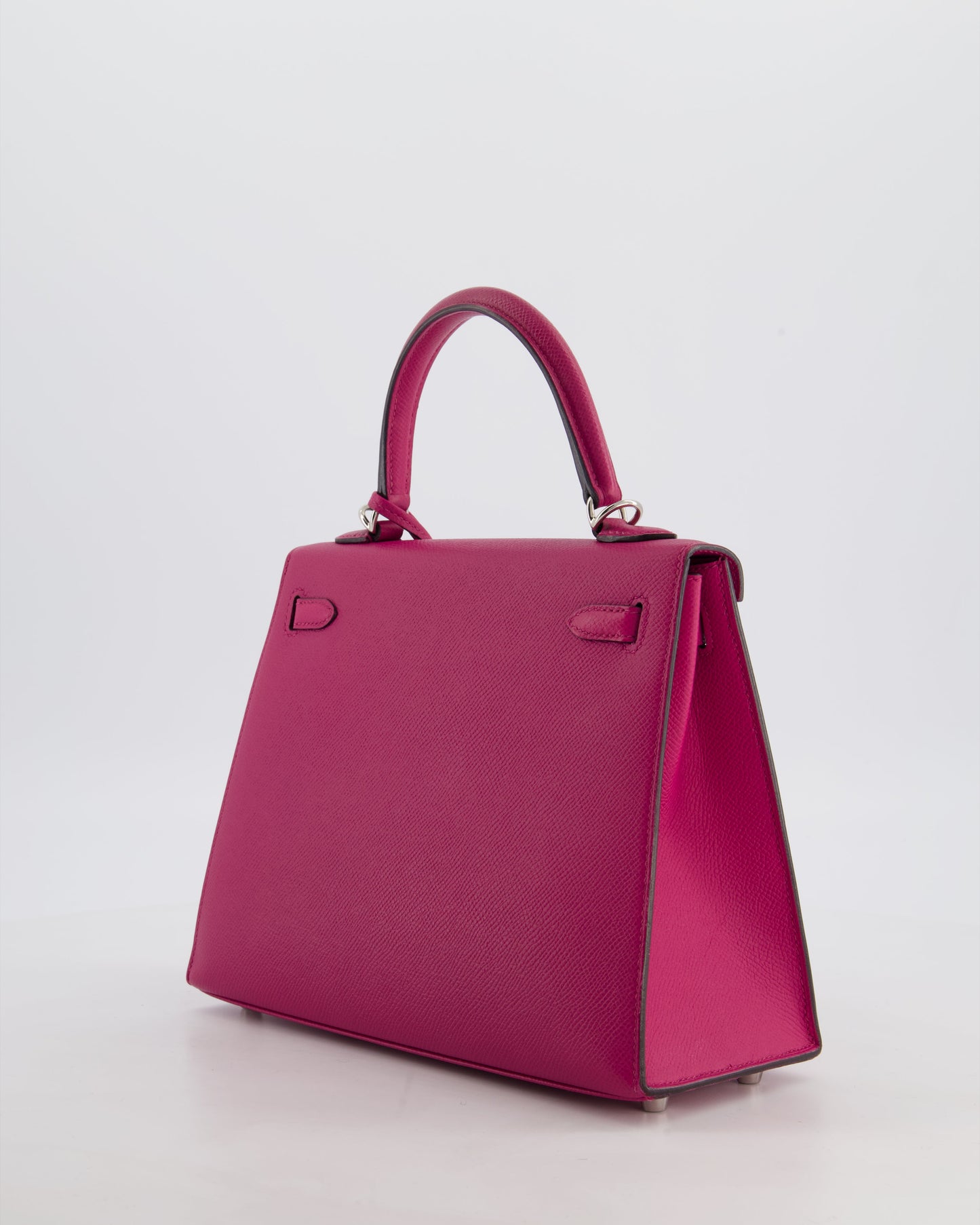 Hermes Kelly 25 Sellier Bag in Rose Pourpre Epsom Leather with Palladium Hardware