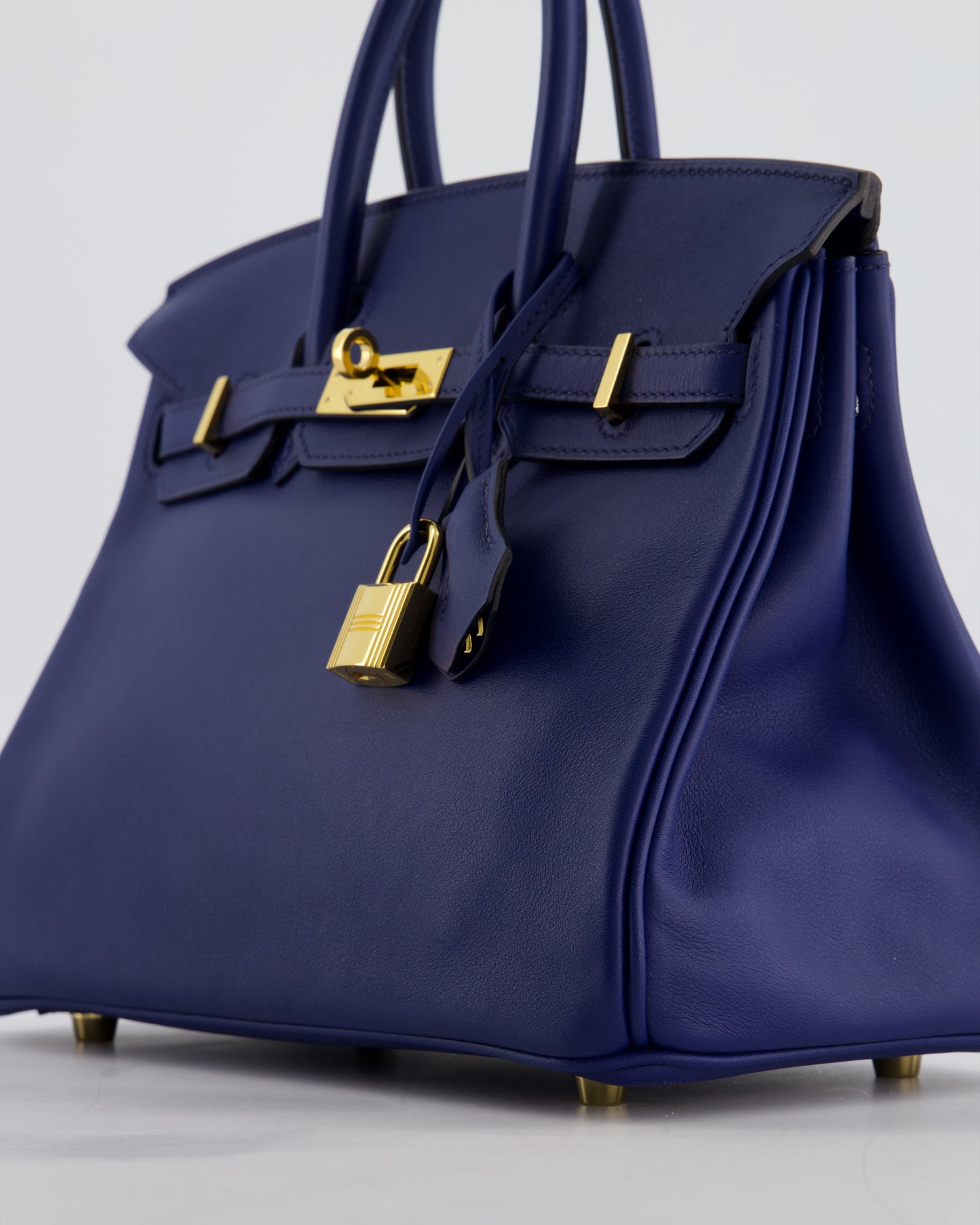 Hermes Birkin 25 Retourne Bag in Bleu Saphir Swift Leather with Gold Hardware