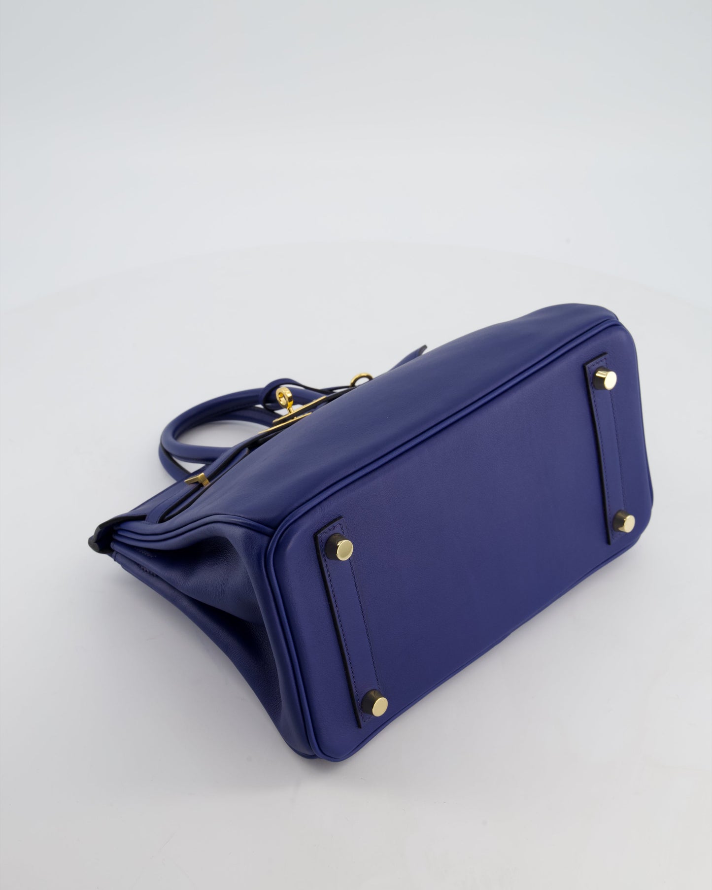 Hermes Birkin 25 Retourne Bag in Bleu Saphir Swift Leather with Gold Hardware
