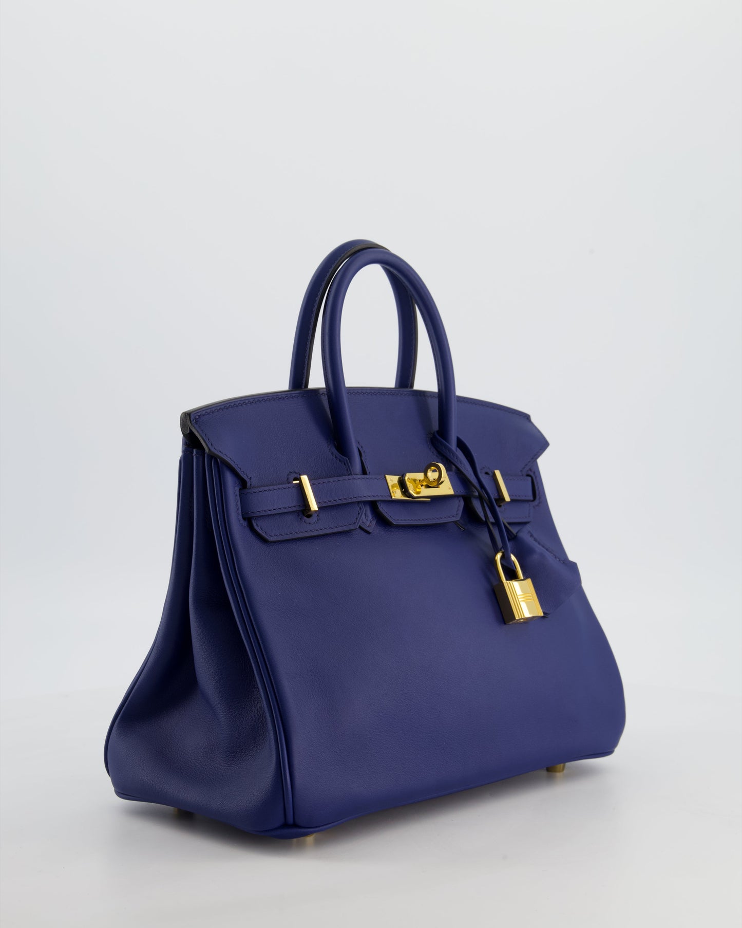 Hermes Birkin 25 Retourne Bag in Bleu Saphir Swift Leather with Gold Hardware