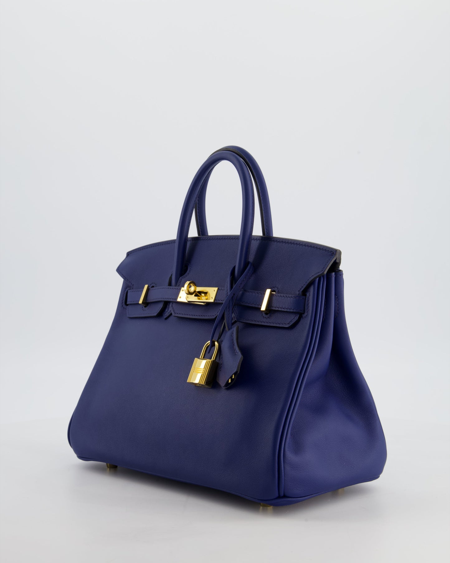 Hermes Birkin 25 Retourne Bag in Bleu Saphir Swift Leather with Gold Hardware