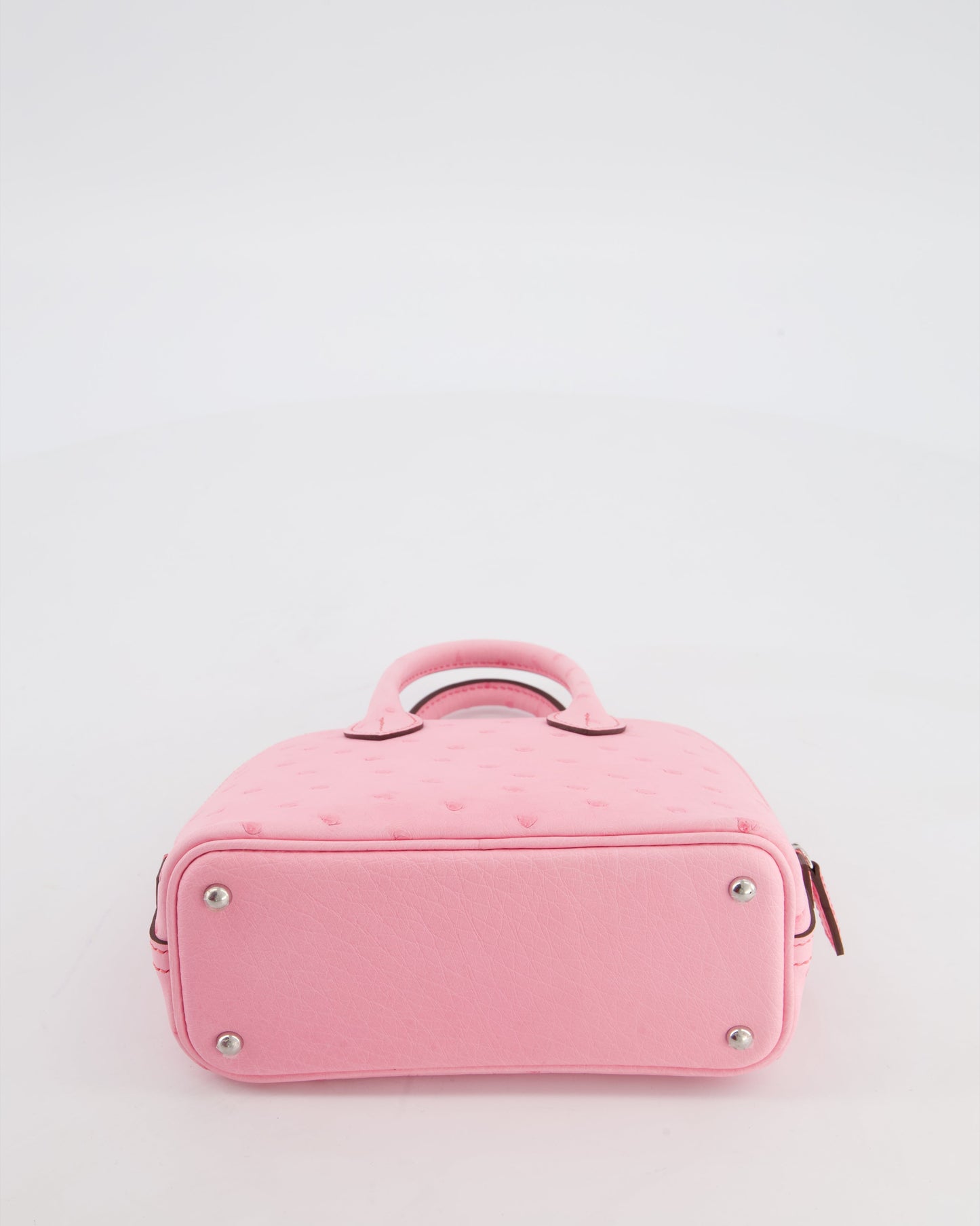*HOT* Hermes Mini Bolide Bag in Rose Bubblegum Ostrich Leather with Palladium Hardware