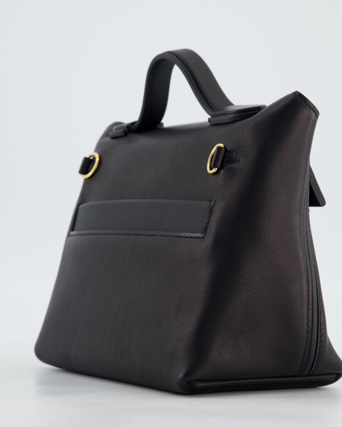 *RARE* Hermes 24/24 21 Bag in Noir Volupto and Noir Swift Leather with Gold Hardware