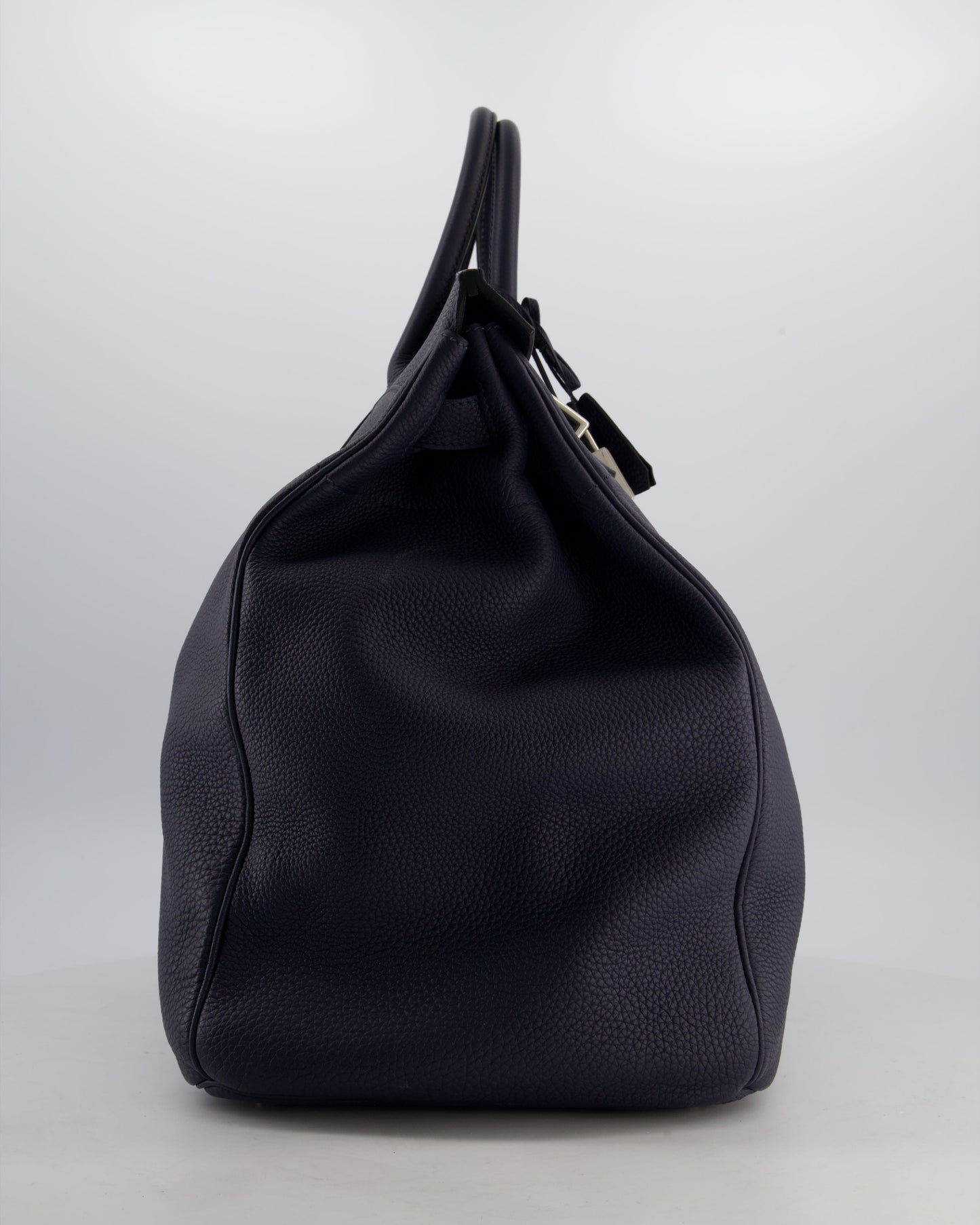 *RARE* Hermes HAC Bag 40 in Bleu Abysse Togo Leather With Palladium Hardware