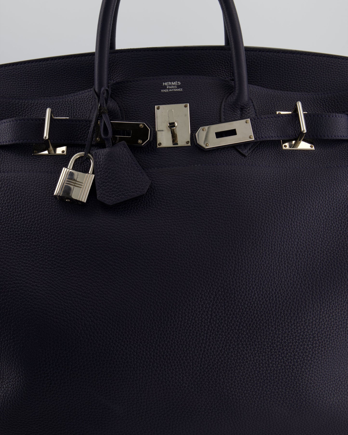 *RARE* Hermes HAC Bag 40 in Bleu Abysse Togo Leather With Palladium Hardware