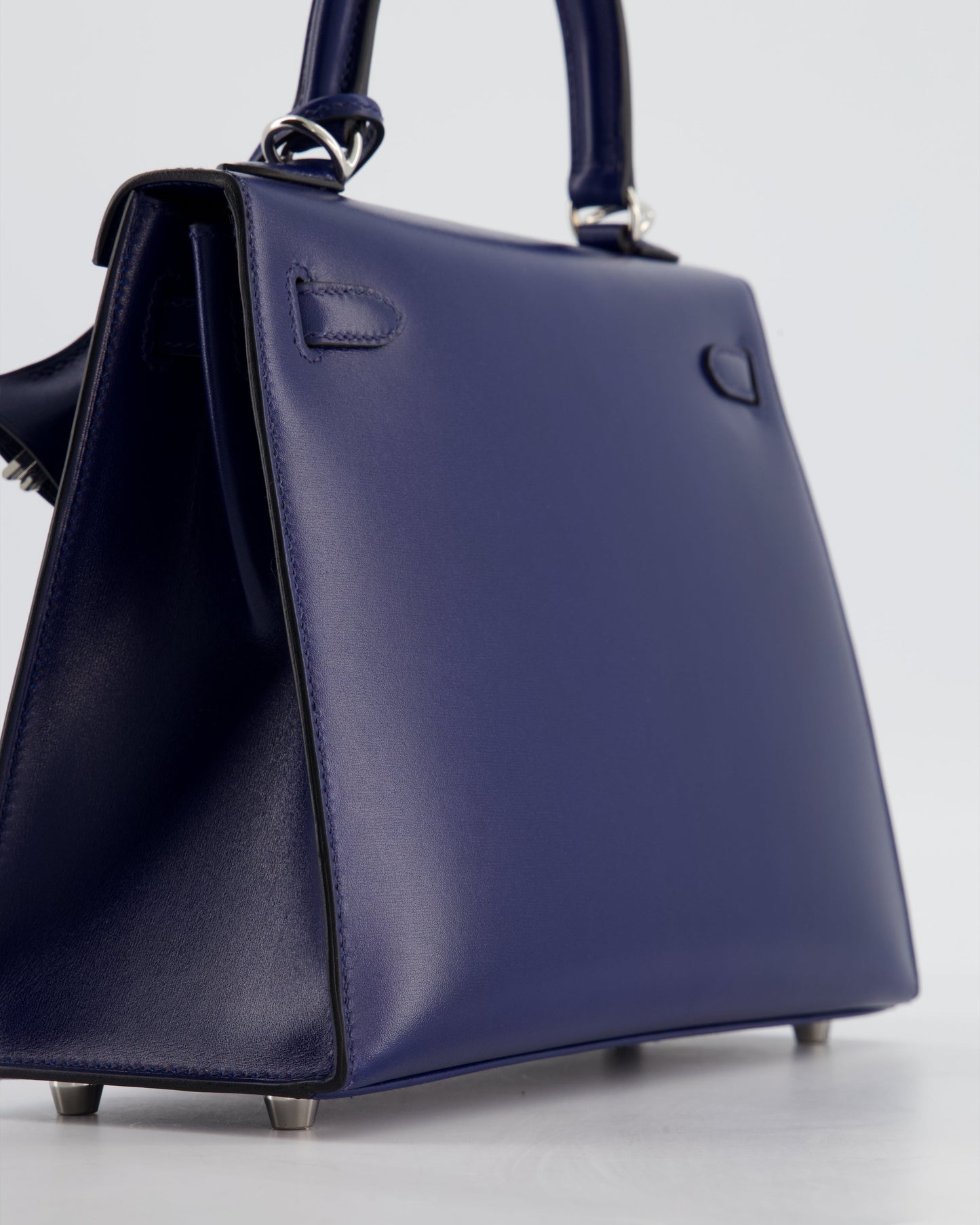 *RARE* Hermes Kelly 25 Sellier Bag in Bleu Saphir Box Leather with Palladium Hardware