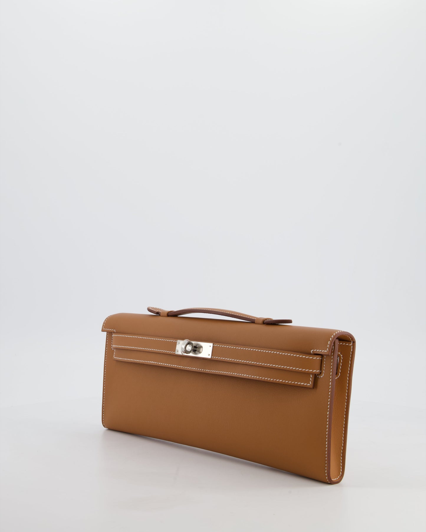 *HOT & RARE* Hermes Kelly Cut Bag in Gold Swift Leather with Palladium Hardware