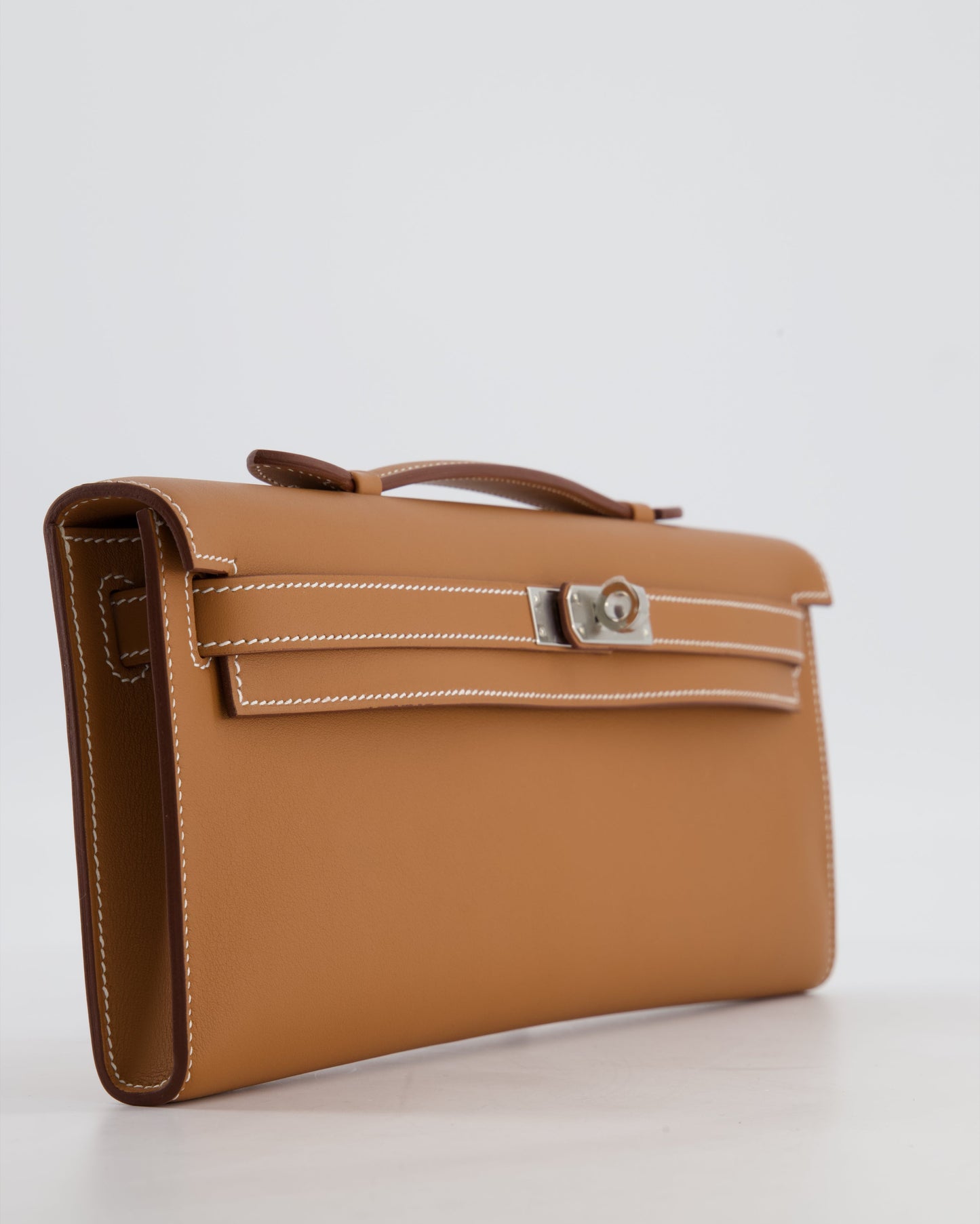 *HOT & RARE* Hermes Kelly Cut Bag in Gold Swift Leather with Palladium Hardware