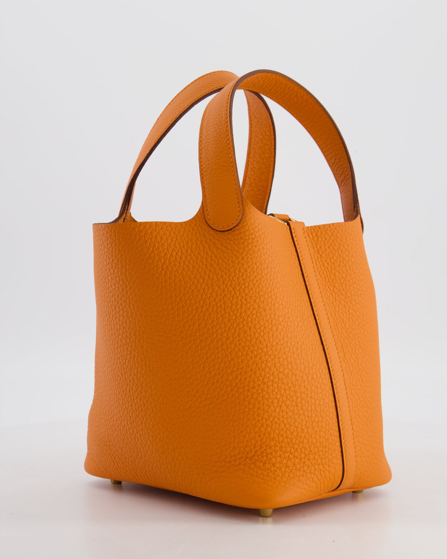 *HOT & RARE* Hermes Picotin Lock 18 Bag in Orange H Taurillon Clemence Leather with Gold Hardware