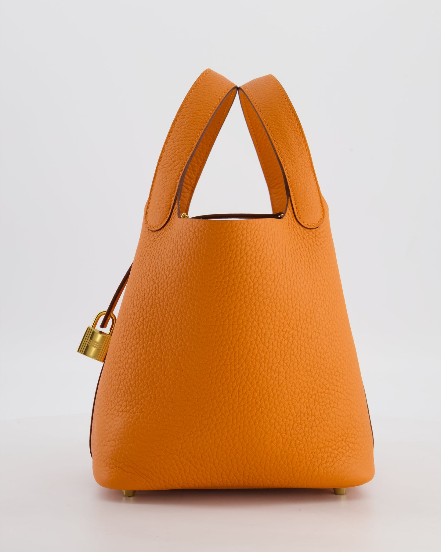 *HOT & RARE* Hermes Picotin Lock 18 Bag in Orange H Taurillon Clemence Leather with Gold Hardware