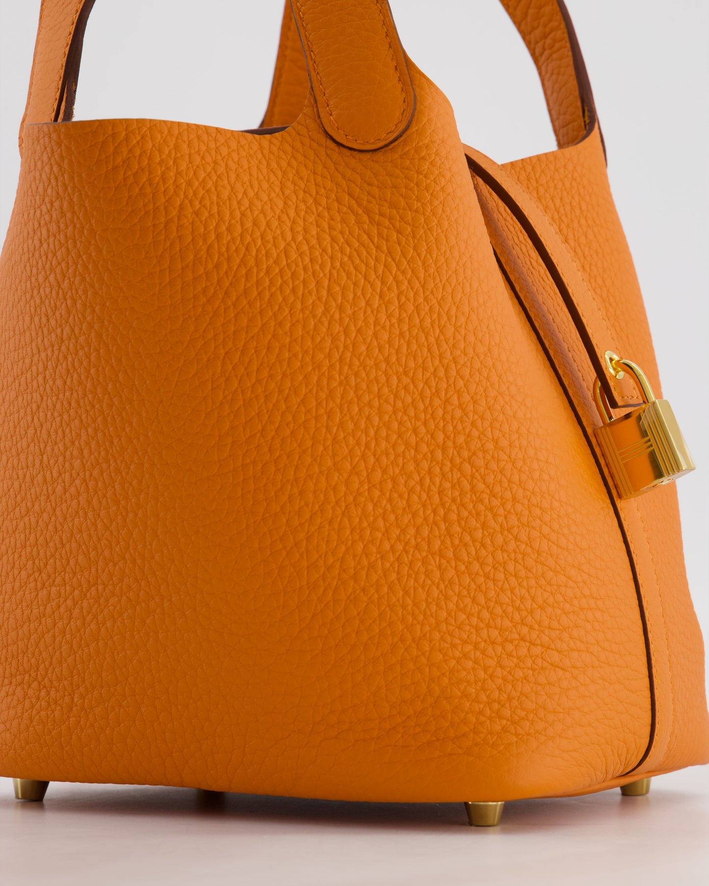 *HOT & RARE* Hermes Picotin Lock 18 Bag in Orange H Taurillon Clemence Leather with Gold Hardware