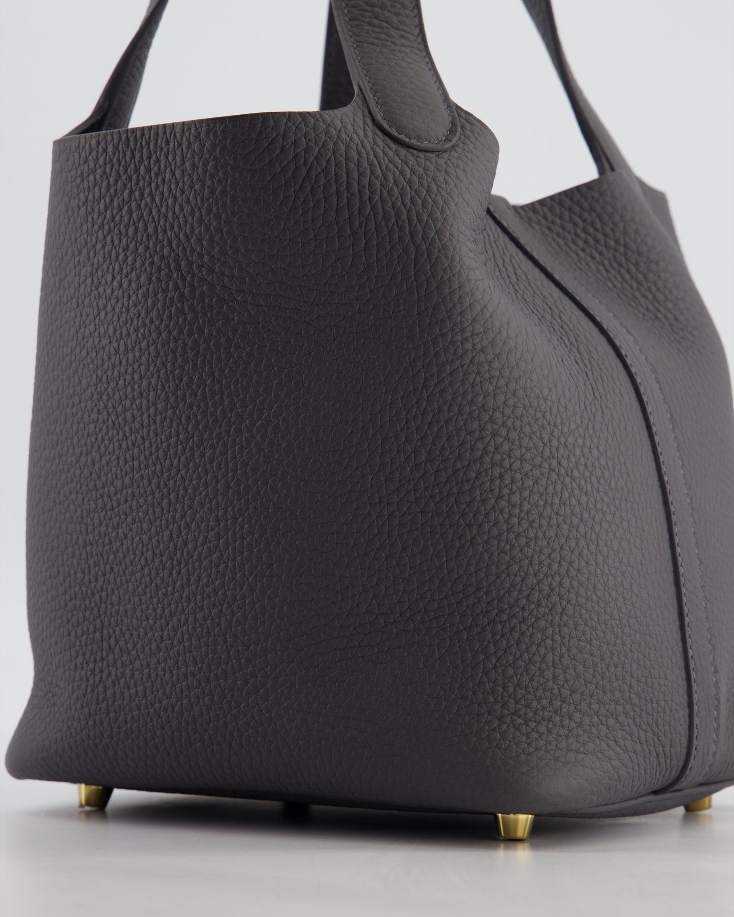 Hermes Picotin Lock 18 Bag in Ardoise Clemence Leather with Permabrass Hardware
