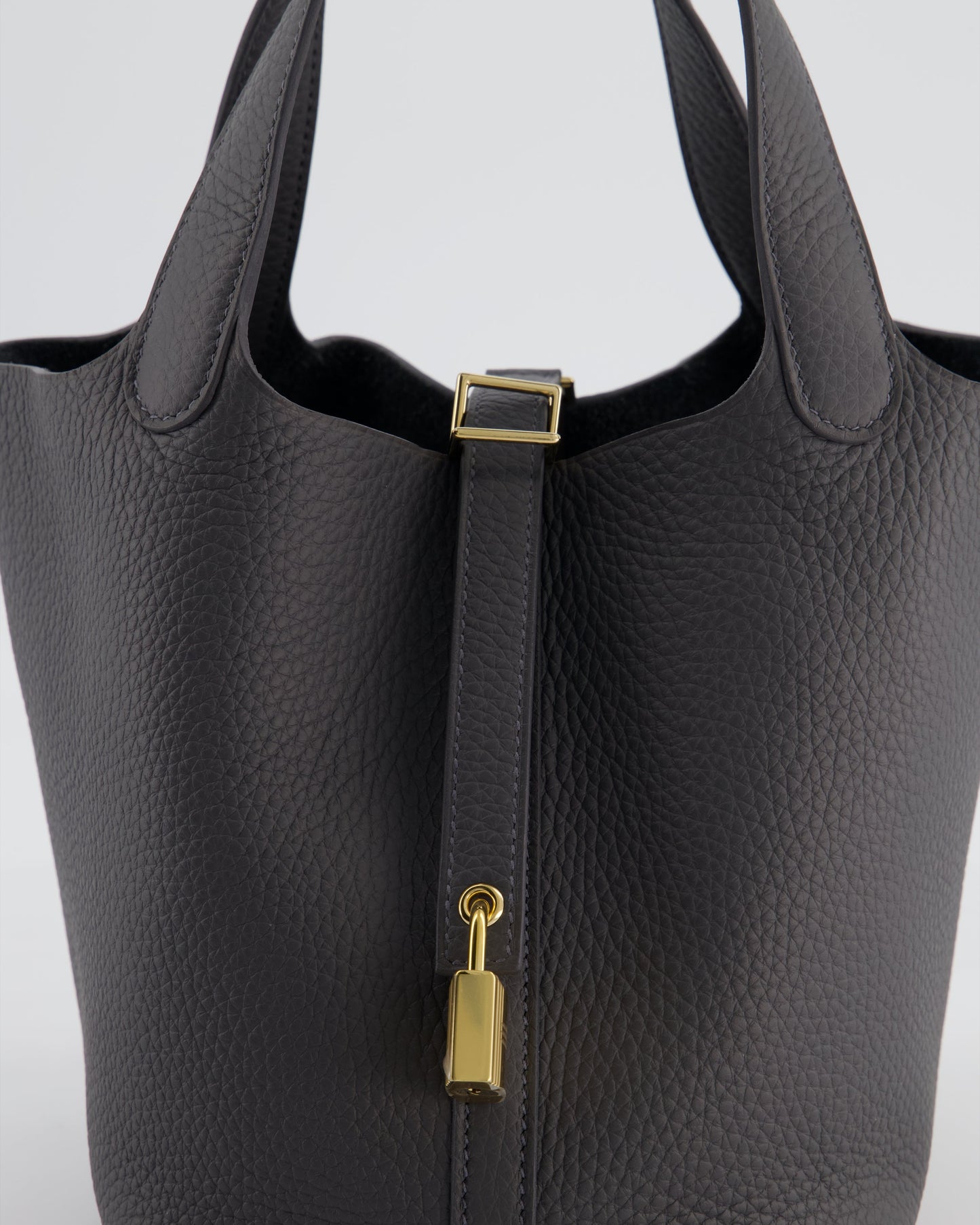 Hermes Picotin Lock 18 Bag in Ardoise Clemence Leather with Permabrass Hardware