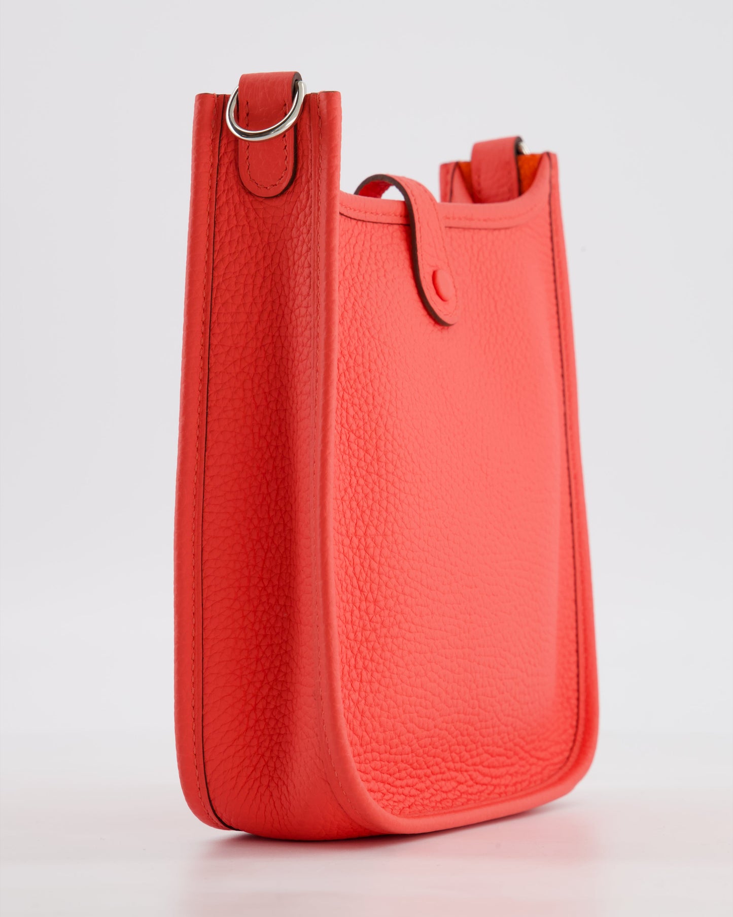 Hermes Mini Evelyne Bag in Rose Texas Clemence Leather with Palladium Hardware
