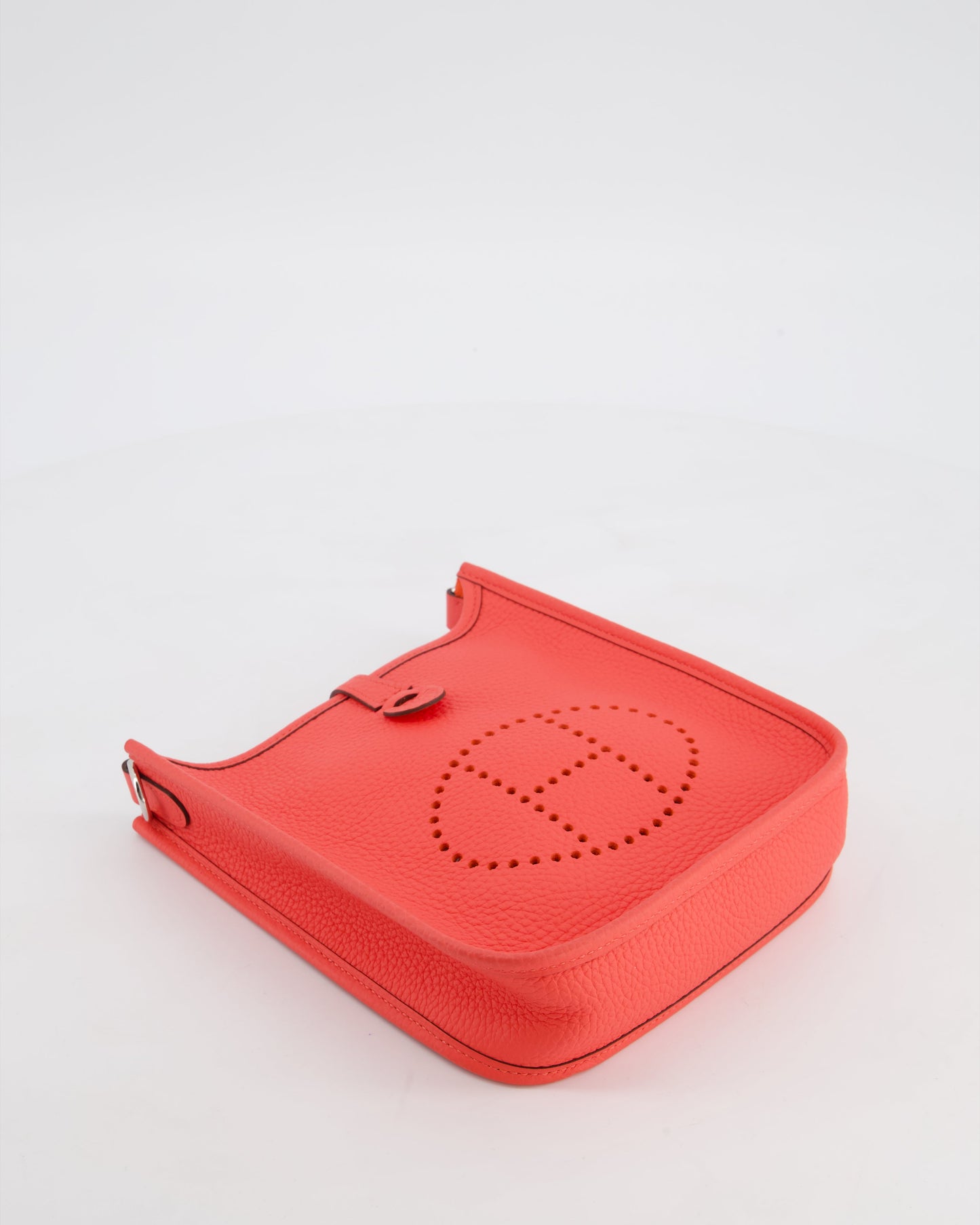 Hermes Mini Evelyne Bag in Rose Texas Clemence Leather with Palladium Hardware
