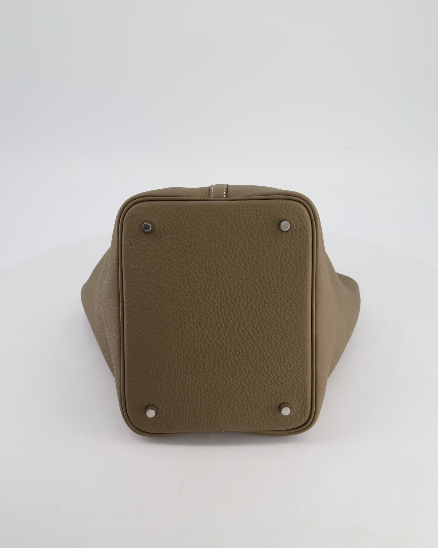 Hermes Picotin 22 Lock Bag in Etoupe Clemence Leather with Palladium Hardware