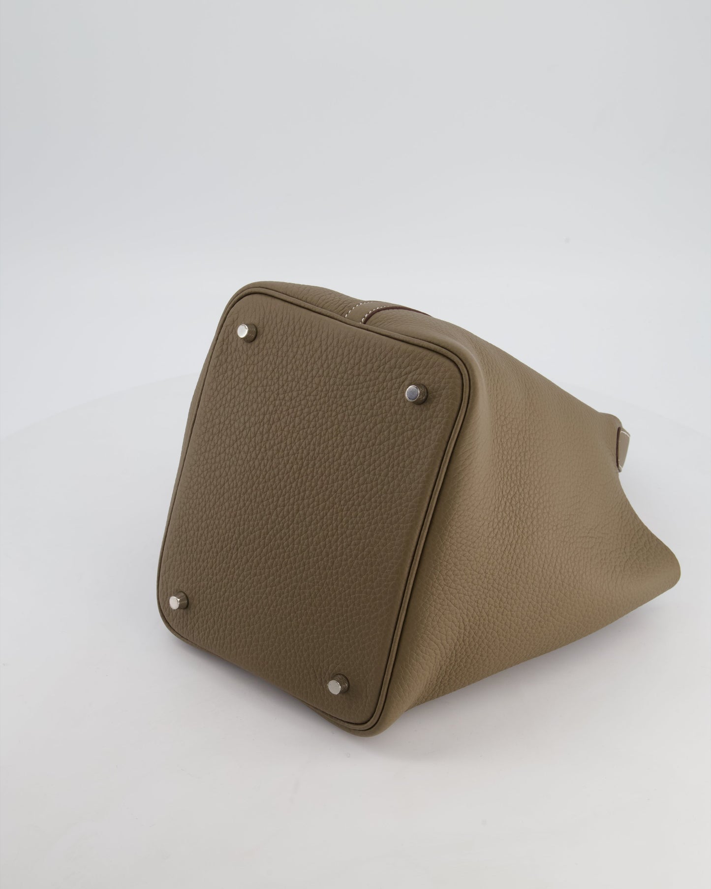 Hermes Picotin 22 Lock Bag in Etoupe Clemence Leather with Palladium Hardware