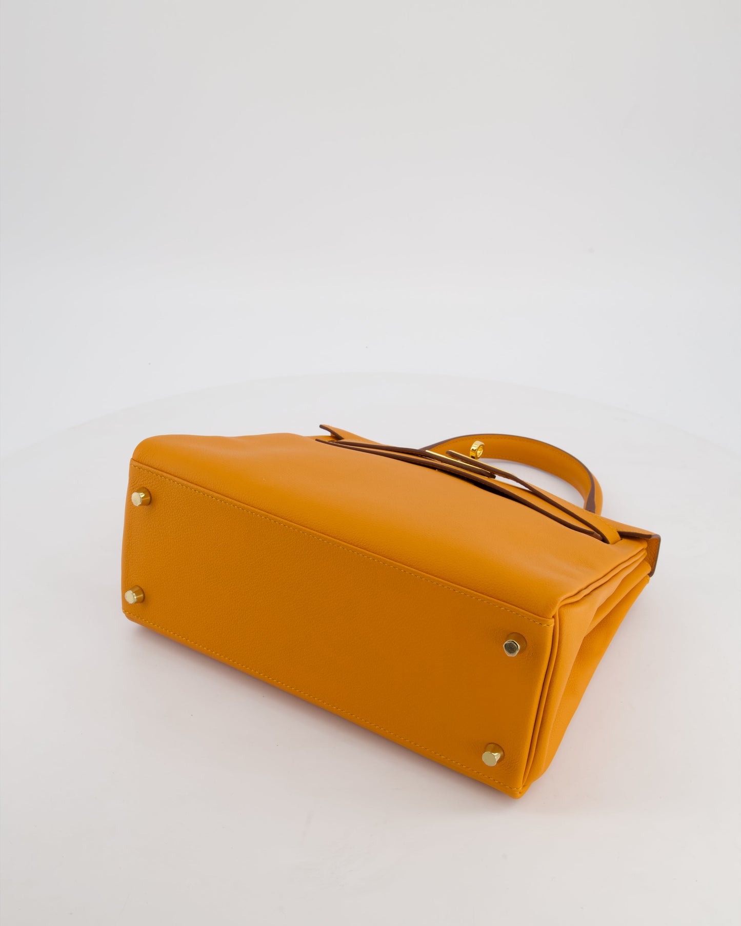 Hermes Kelly 28 Retourne Bag in Abricot Evercolor Leather with Gold Hardware