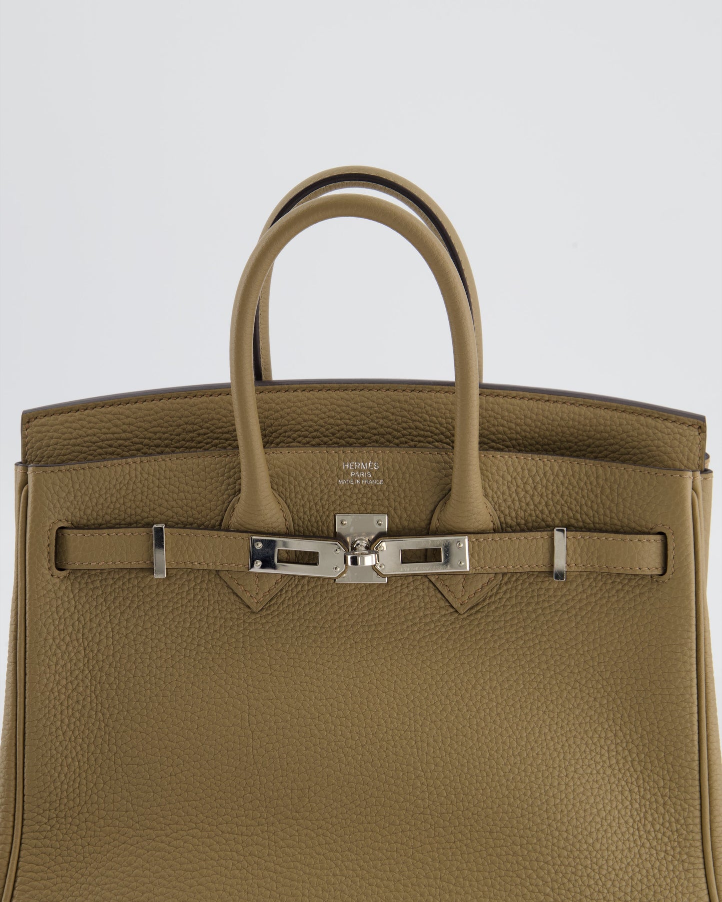 Hermes Birkin 25 Retourne Bag in Beige Marfa Togo Leather with Palladium Hardware