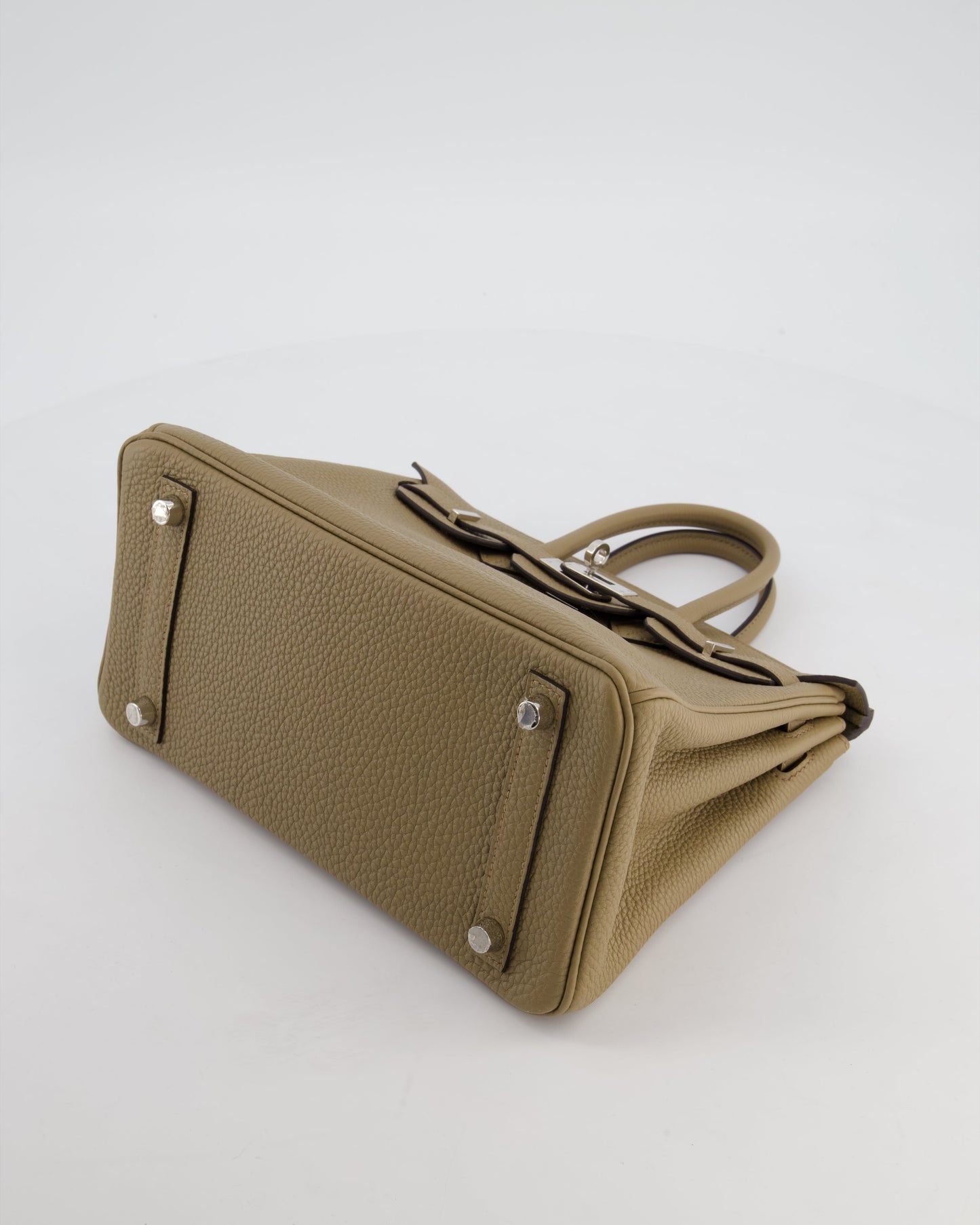 Hermes Birkin 25 Retourne Bag in Beige Marfa Togo Leather with Palladium Hardware