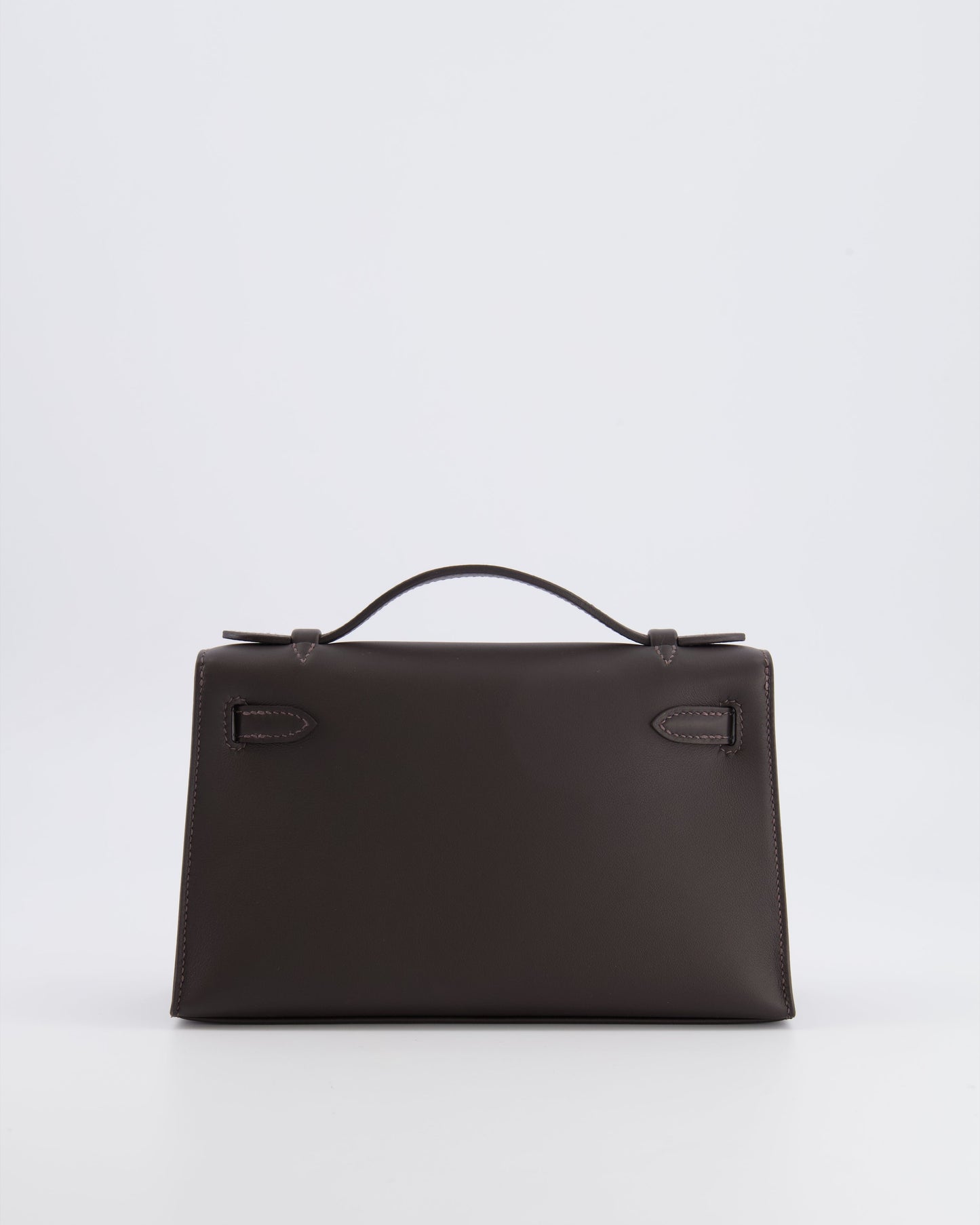 *RARE* Hermes Kelly Pochette Bag in Bai Brun Swift Leather with Gold Hardware