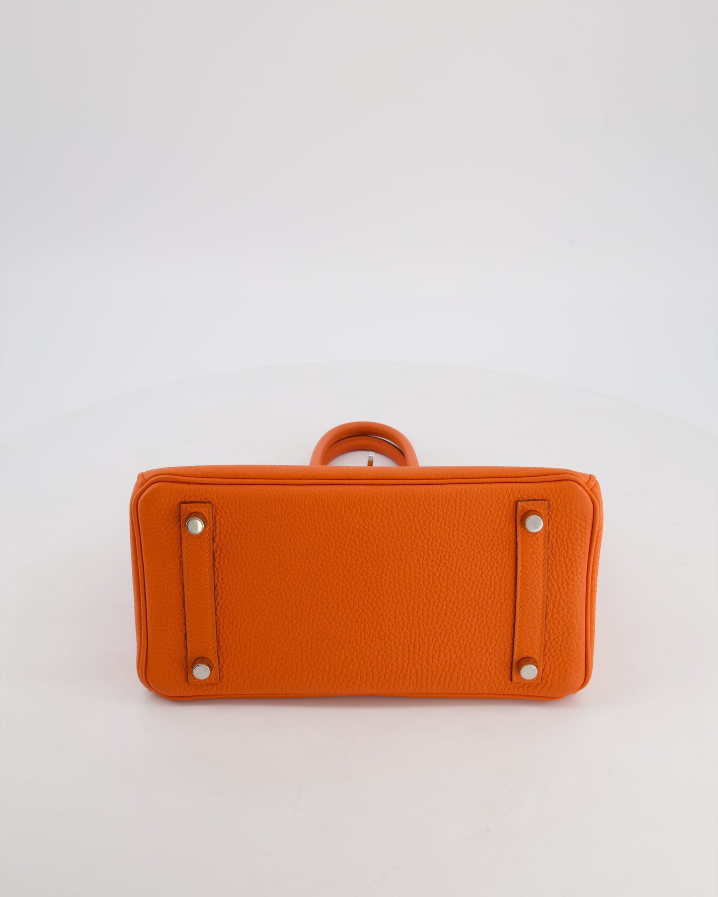 Hermes Birkin 25 Retourne Bag in Feu Togo Leather with Palladium Hardware
