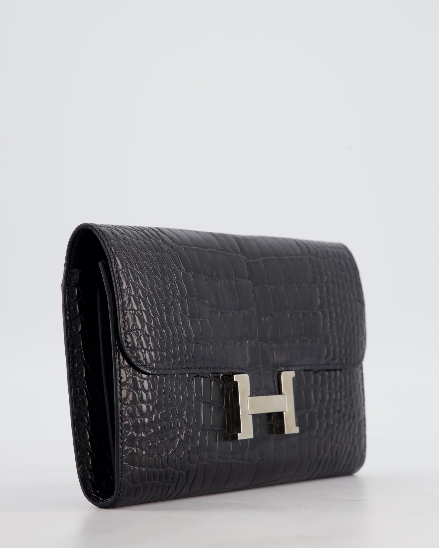 Hermes Constance Wallet in Noir Alligator with Palladium Hardware