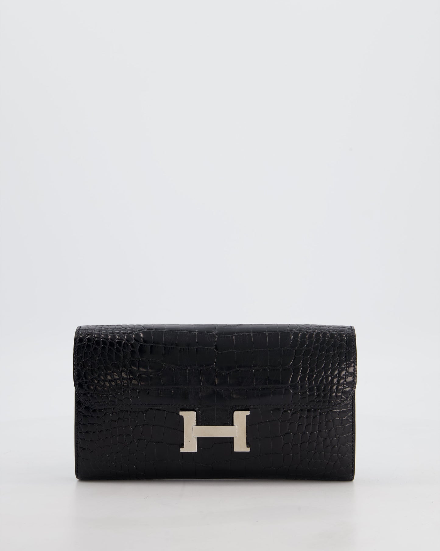 Hermes Constance Wallet in Noir Alligator with Palladium Hardware