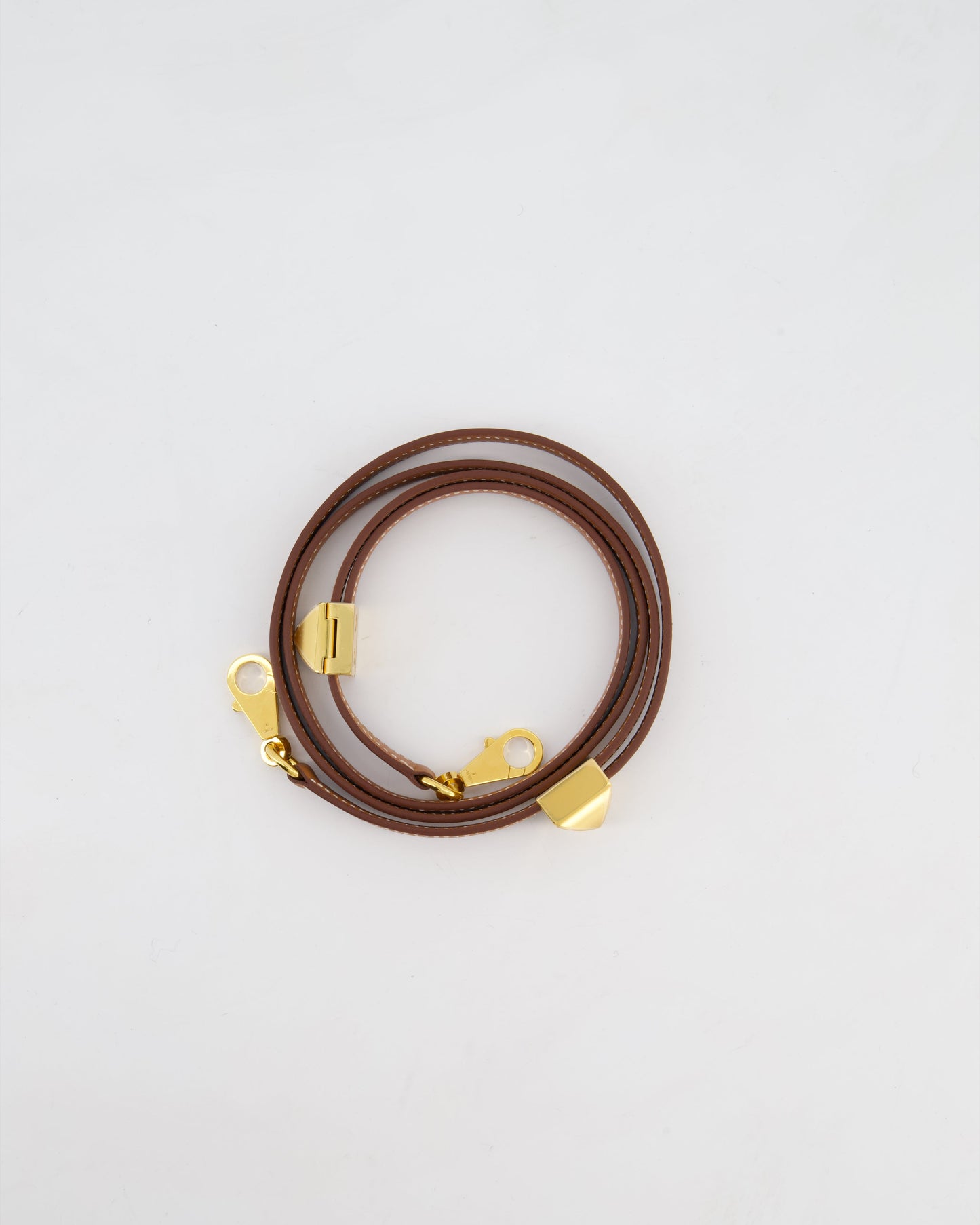 Hermes Medor Adjustable Bag Strap in Gold Swift Leather with Gold Hardware