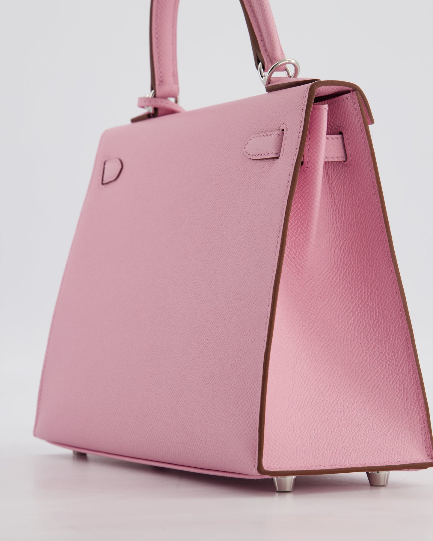 *SUPER HOT & RARE* Hermes Kelly 25 Sellier Bag in Mauve Sylvestre Epsom Leather with Palladium Hardware