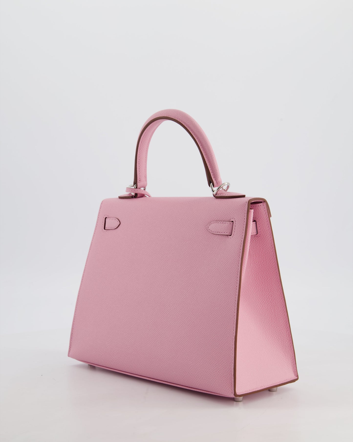 *SUPER HOT & RARE* Hermes Kelly 25 Sellier Bag in Mauve Sylvestre Epsom Leather with Palladium Hardware