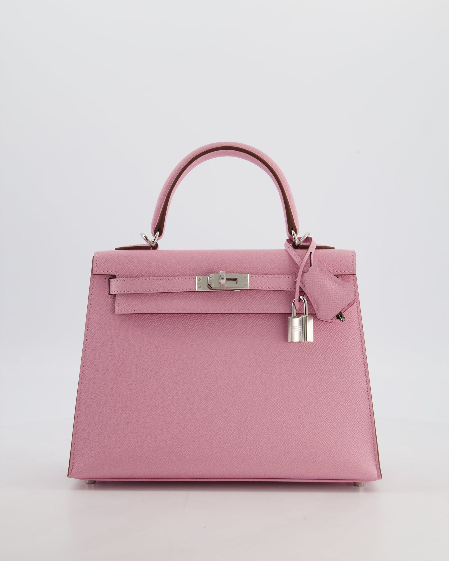 *SUPER HOT & RARE* Hermes Kelly 25 Sellier Bag in Mauve Sylvestre Epsom Leather with Palladium Hardware