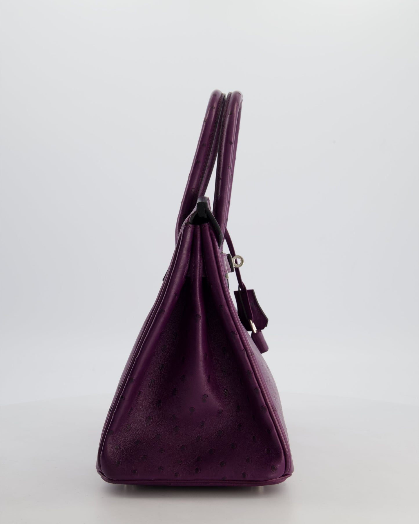 *HOT & RARE* Hermes Birkin 30 Retourne Bag in Violine Ostrich Leather with Palladium Hardware