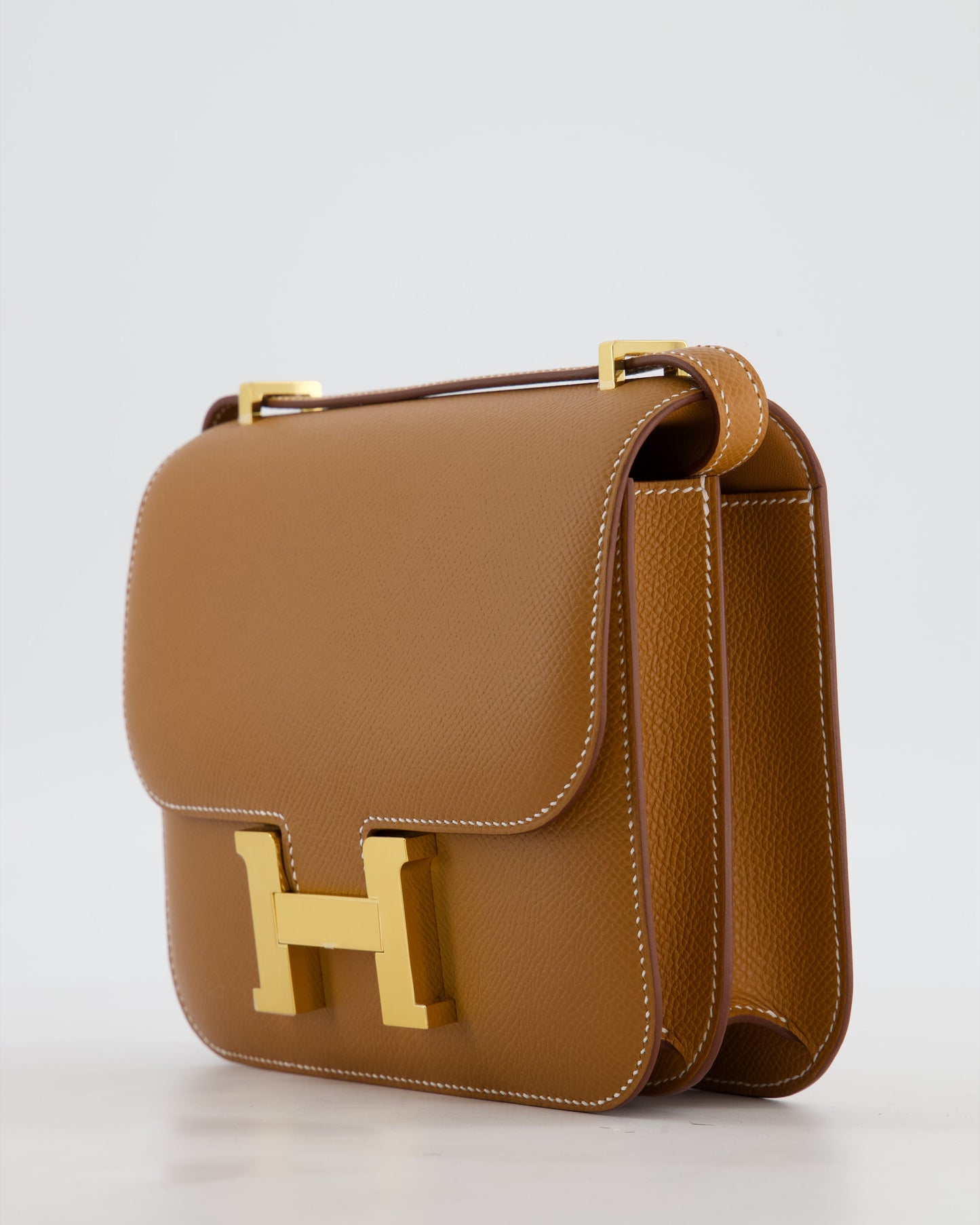 Hermes Mini Constance III Miroir 18 Bag in Gold Epsom Leather with Gold Hardware