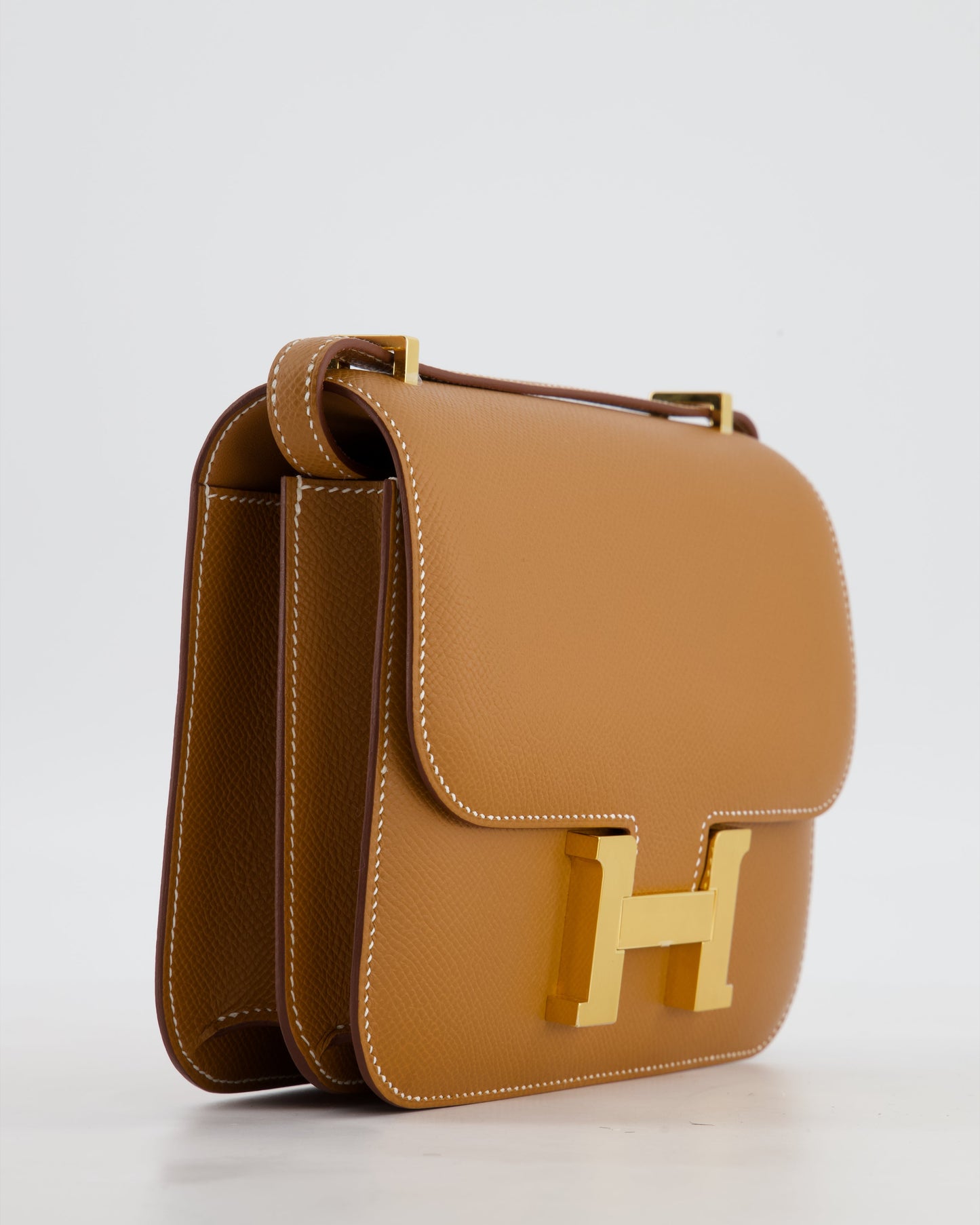 Hermes Mini Constance III Miroir 18 Bag in Gold Epsom Leather with Gold Hardware