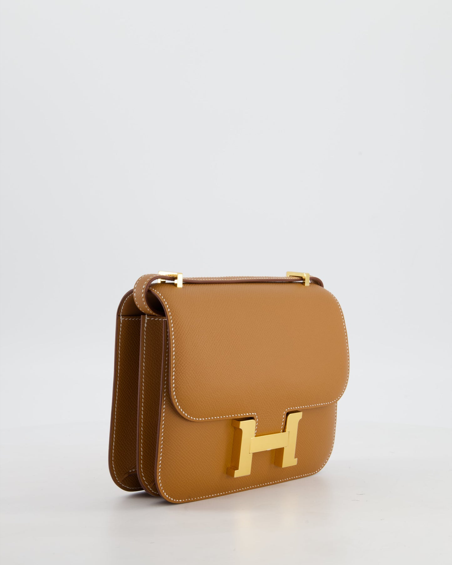 Hermes Mini Constance III Miroir 18 Bag in Gold Epsom Leather with Gold Hardware