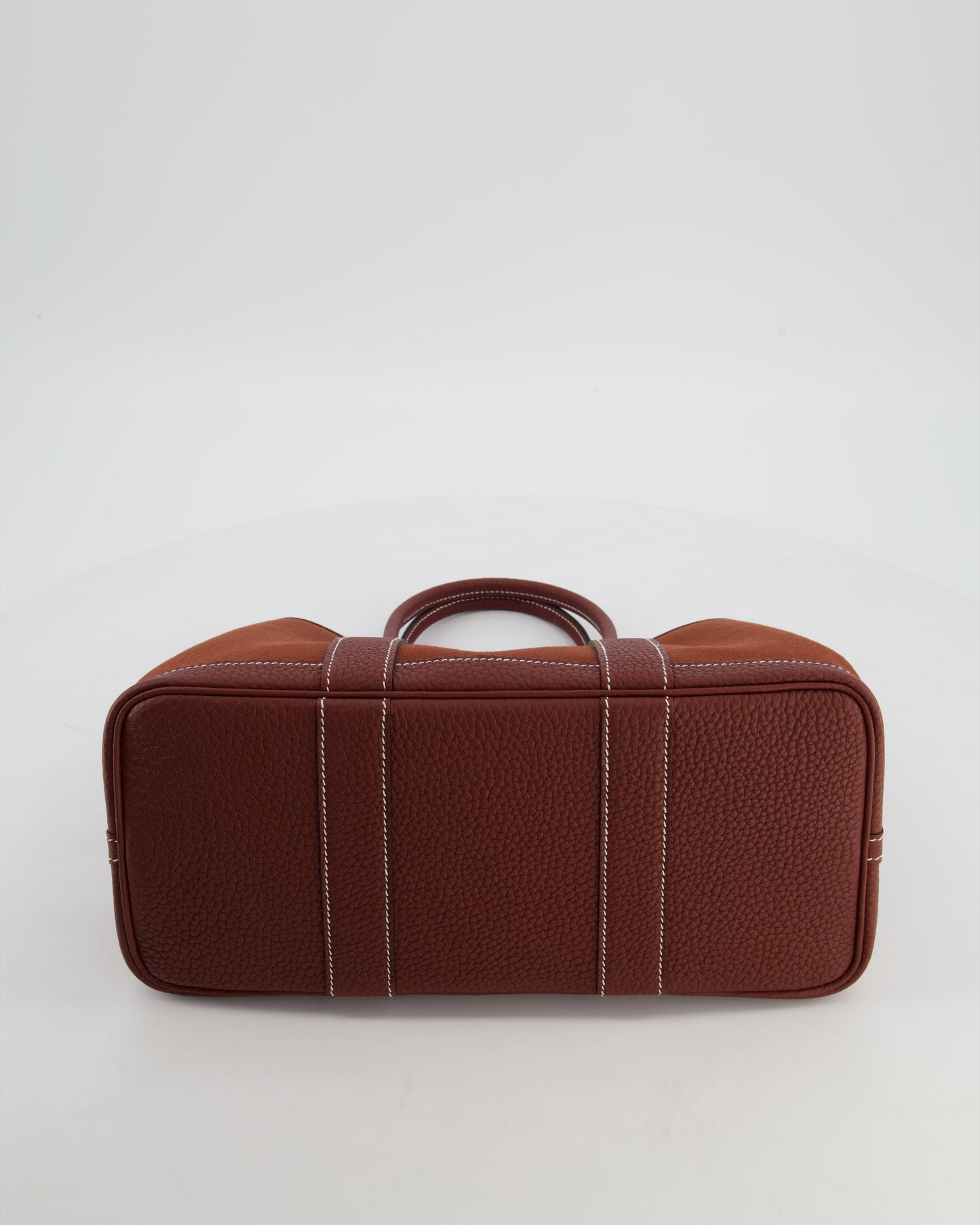 Hermes Garden Party 30 Bag in Rouge H Canvas and Negonda Leather with Palladium Hardware