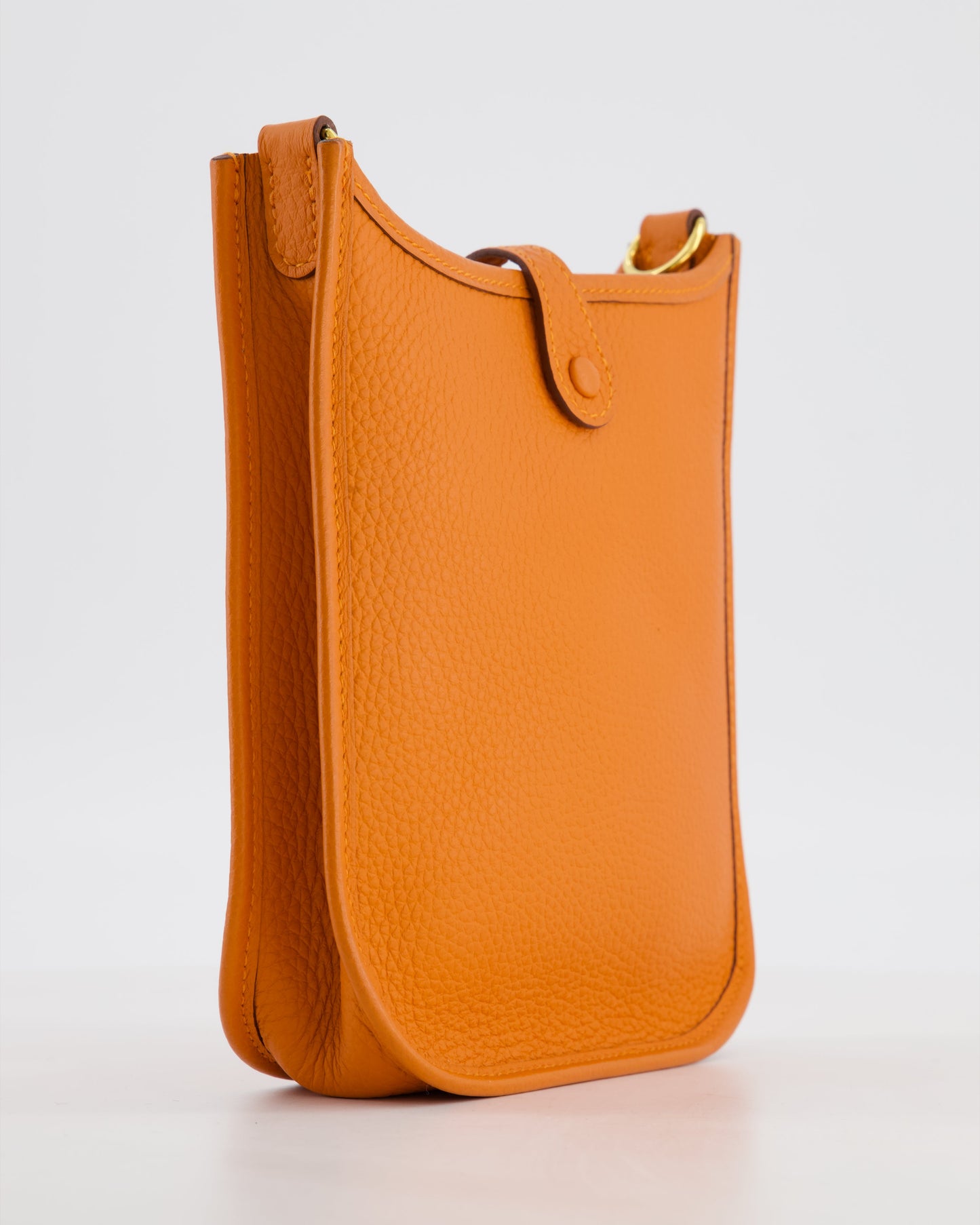 Hermes Mini Evelyne Bag in Orange Clemence Leather with Gold Hardware