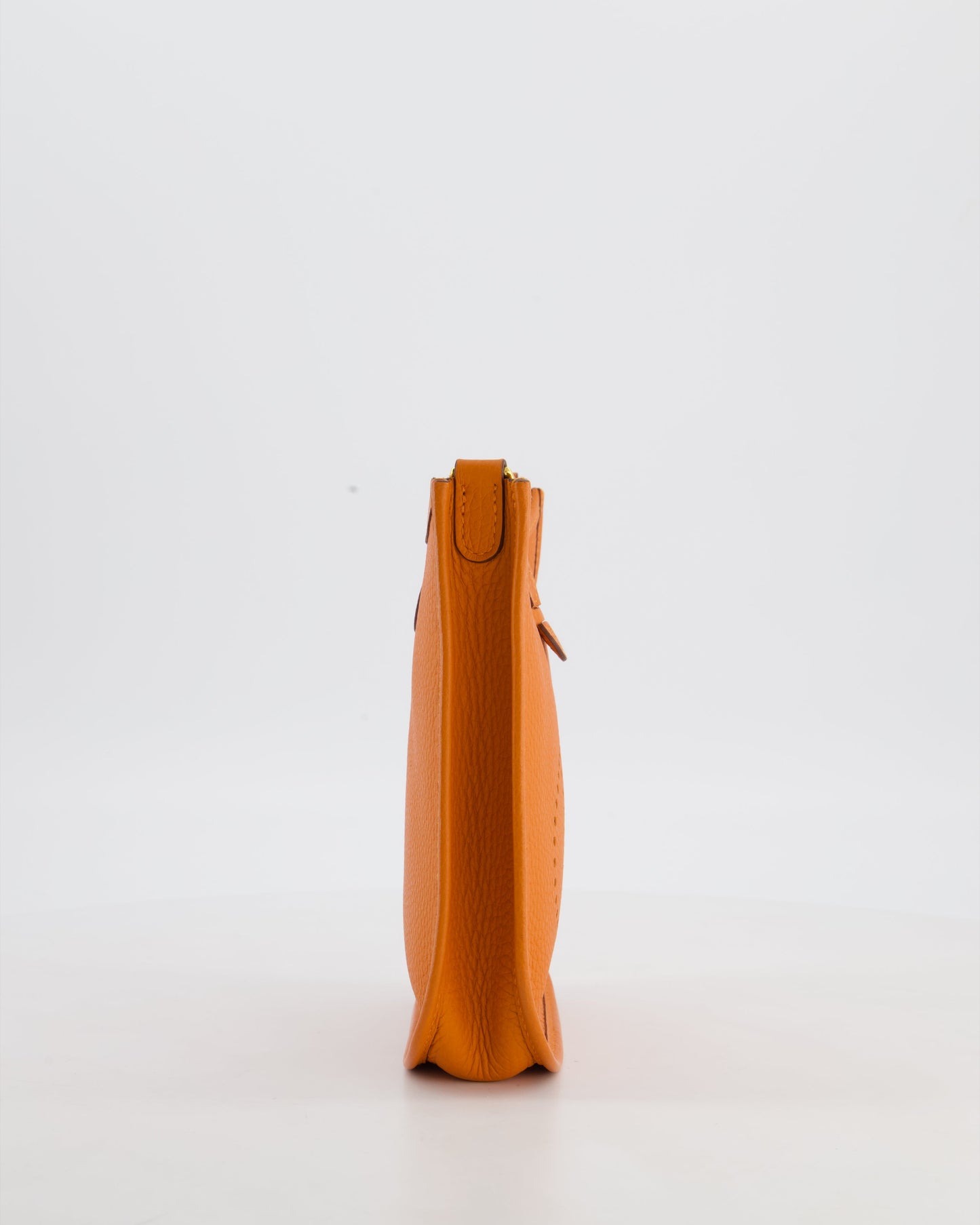 Hermes Mini Evelyne Bag in Orange Clemence Leather with Gold Hardware