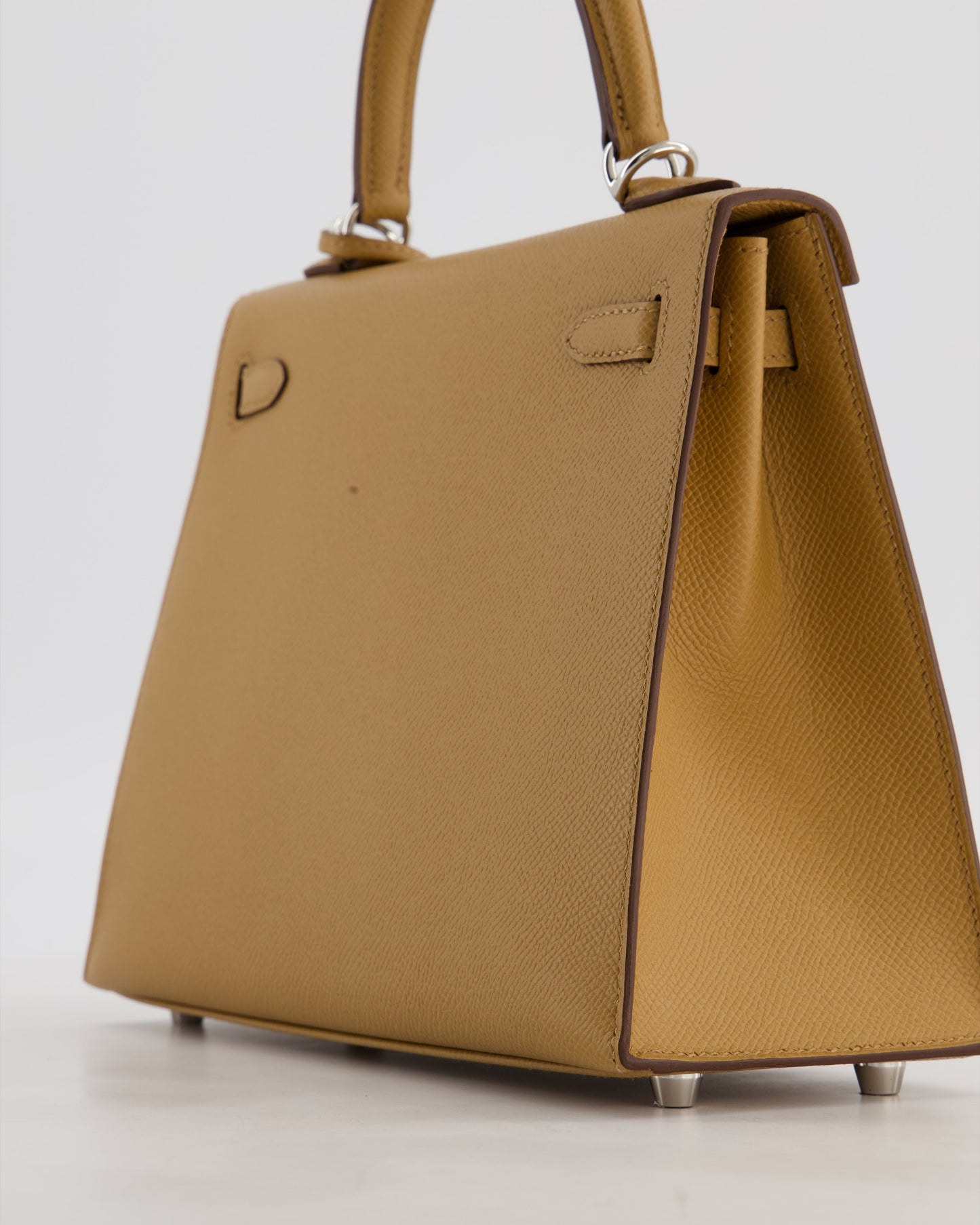 Hermes Kelly 25 Sellier Bag in Biscuit Epsom Leather with Palladium Hardware